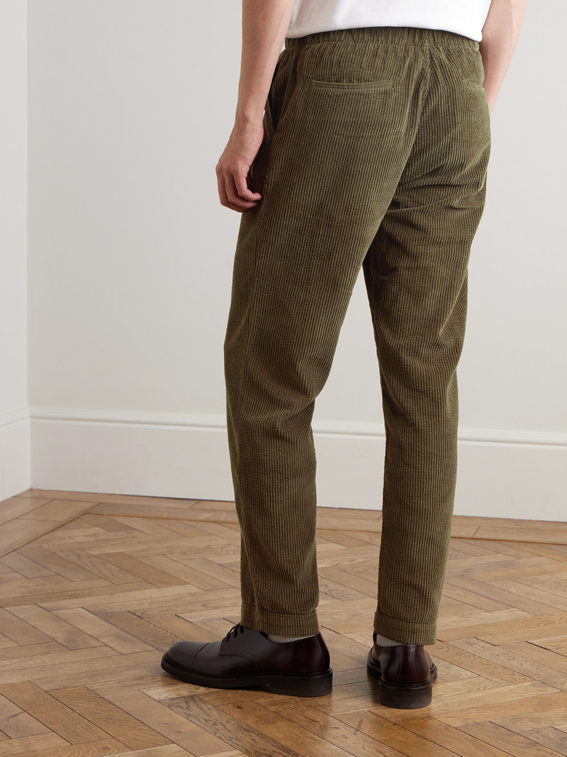 Joggy Straight-Leg Cotton-Corduroy Drawstring Trousers 4