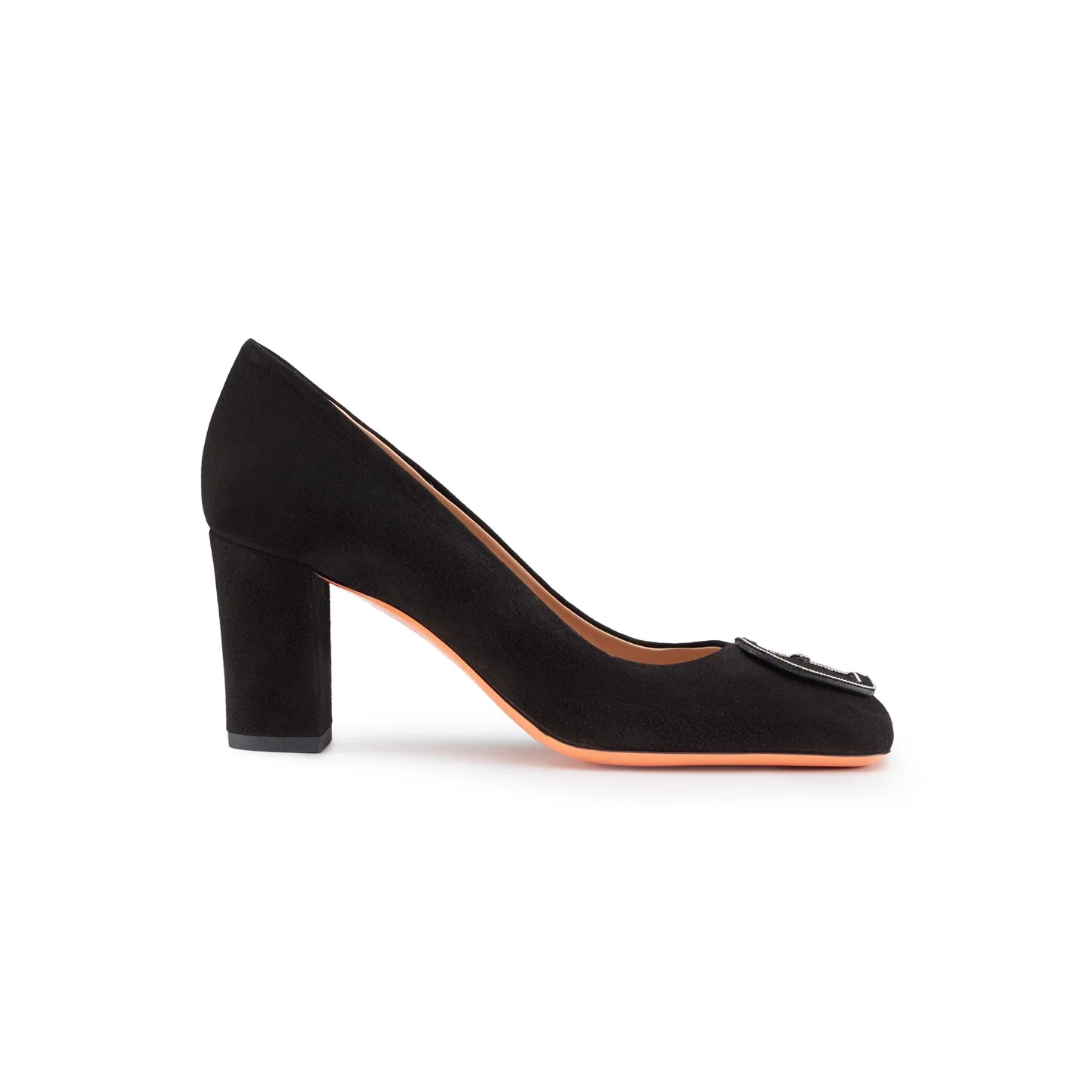Women's black suede high-heel pump - 1