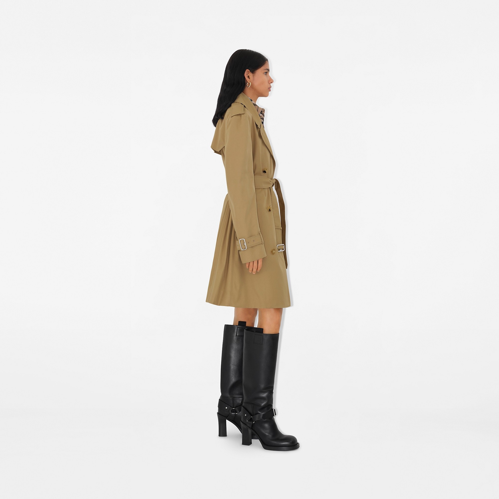 Mid-length Cotton Blend Trench Coat - 3