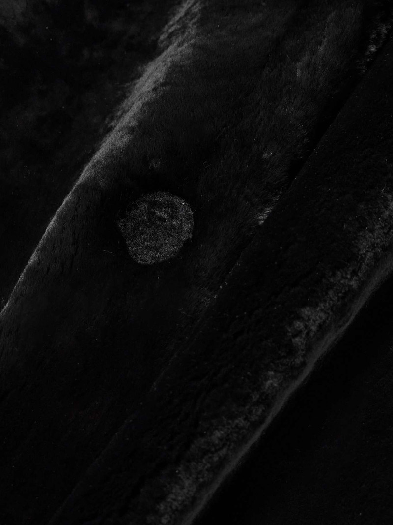 Daphne scarf-detailed shearling coat Black 5