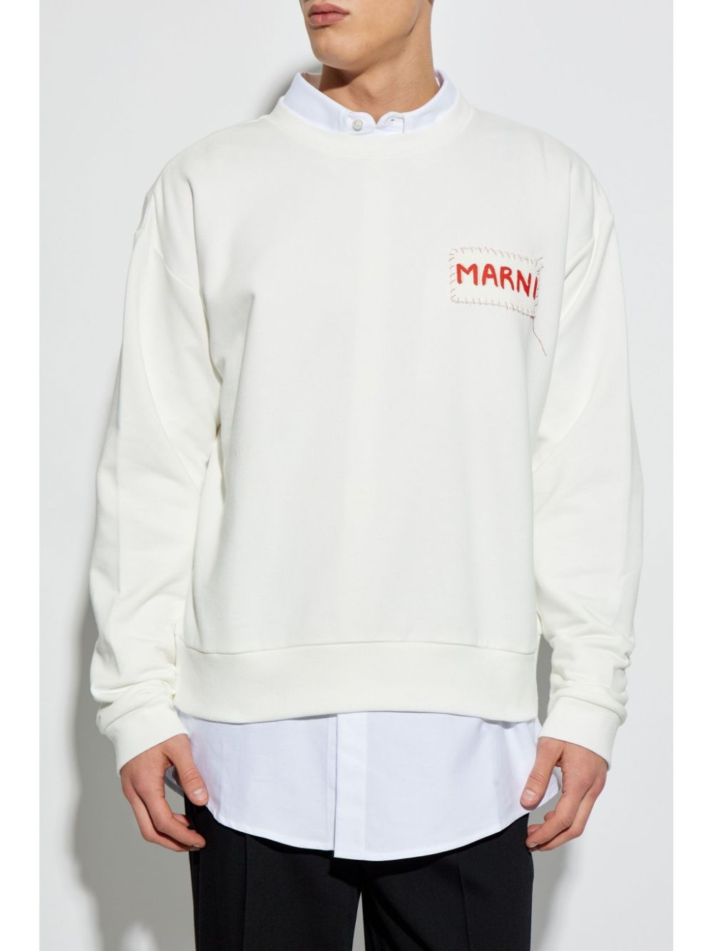logo-print cotton sweatshirt - 3