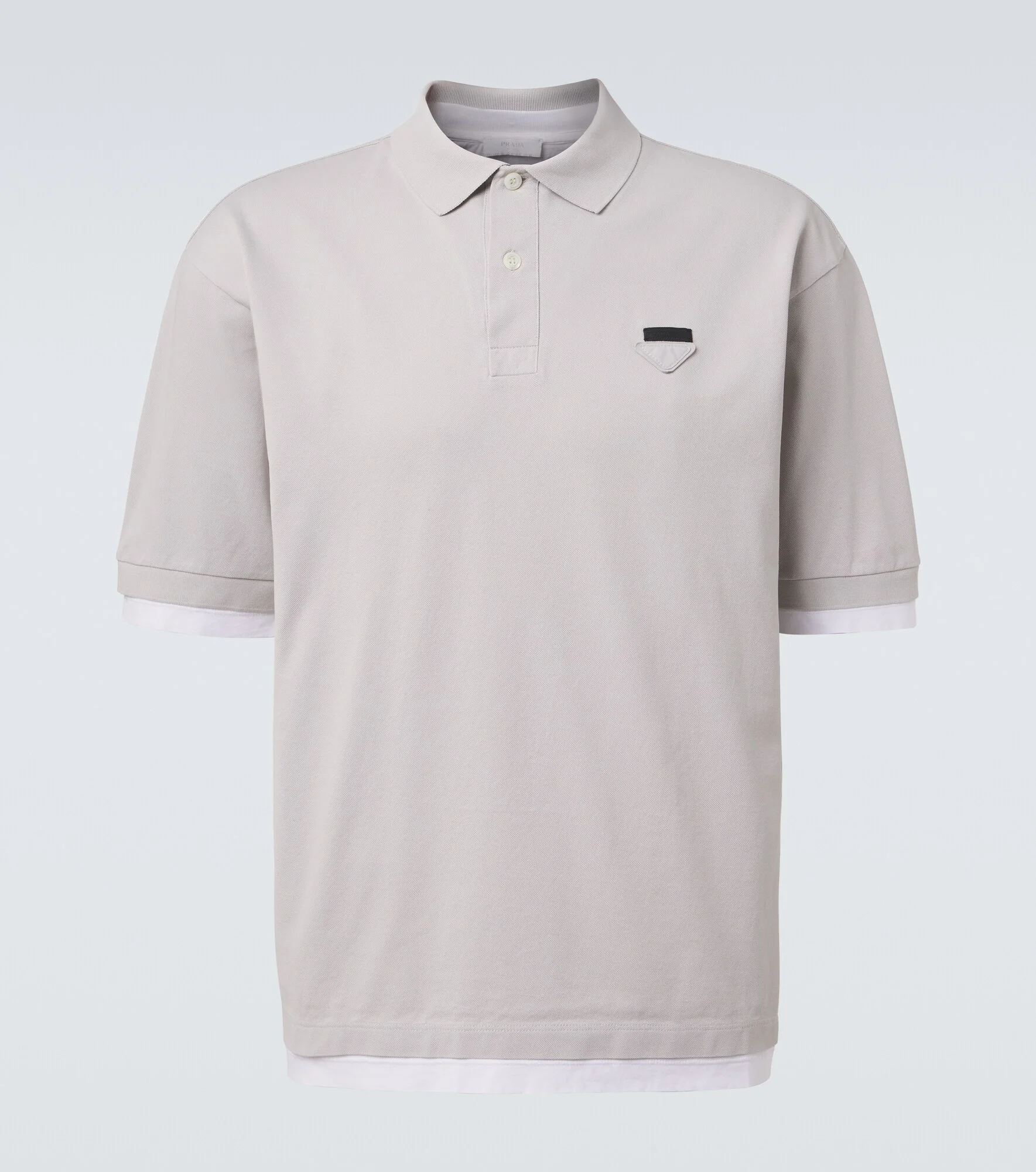 Layered cotton piqué polo shirt - 1