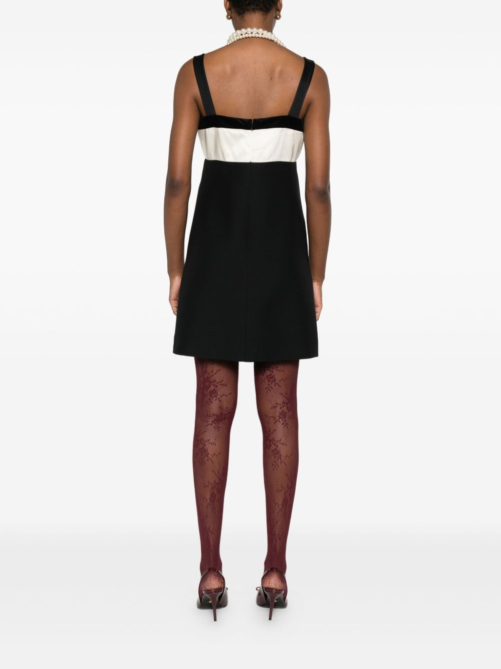cherry-pocket bow mini dress - 4