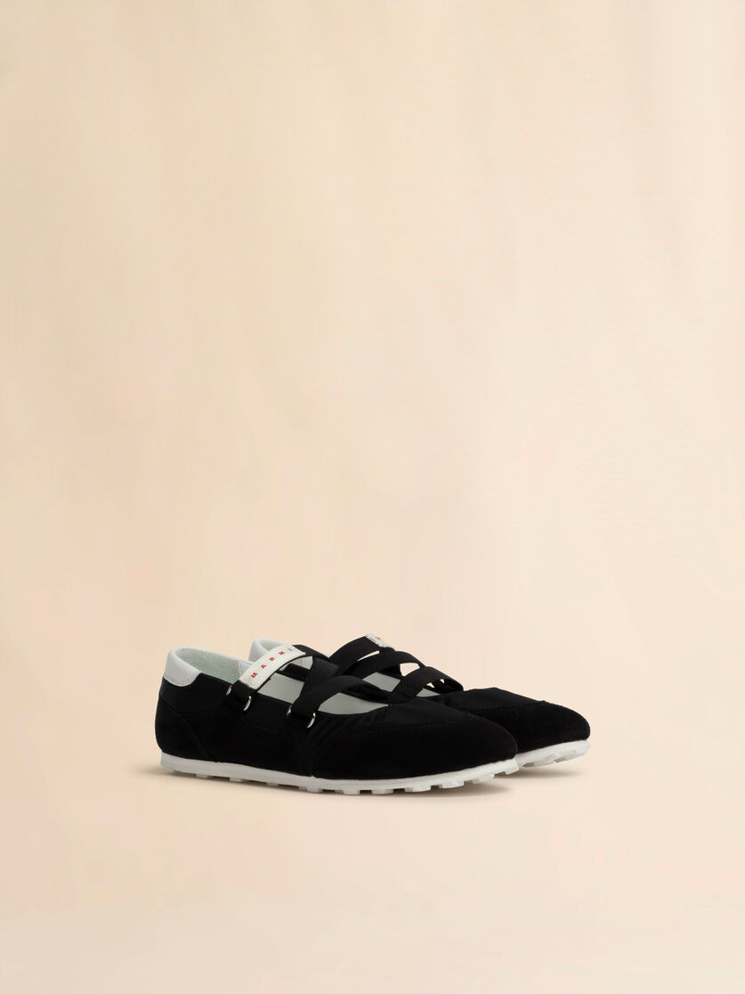SOCCER RETRO BLACK BALLERINA TRAINERS - 2
