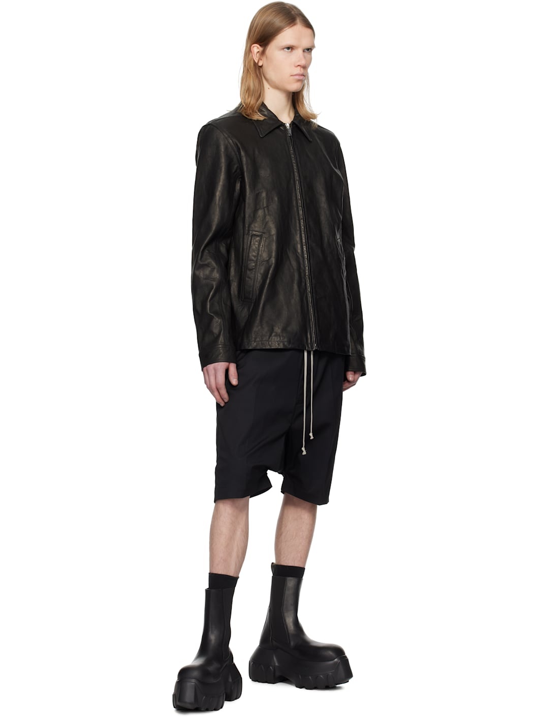 Rick Owens Black Hollywood Rick's Pods Shorts | ssense