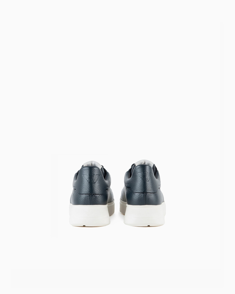 EMPORIO ARMANI Tumbled leather sneakers outlook