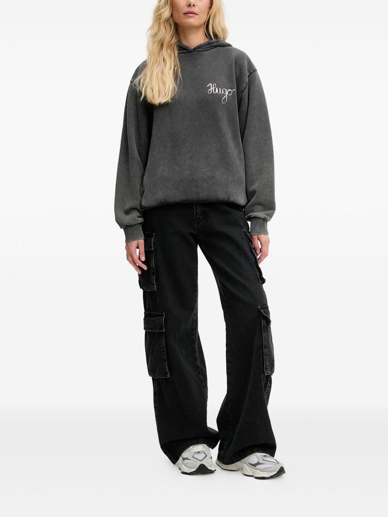 HUGO logo-embroidered hoodie outlook