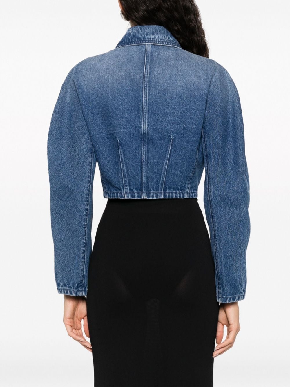 cropped denim jacket - 4
