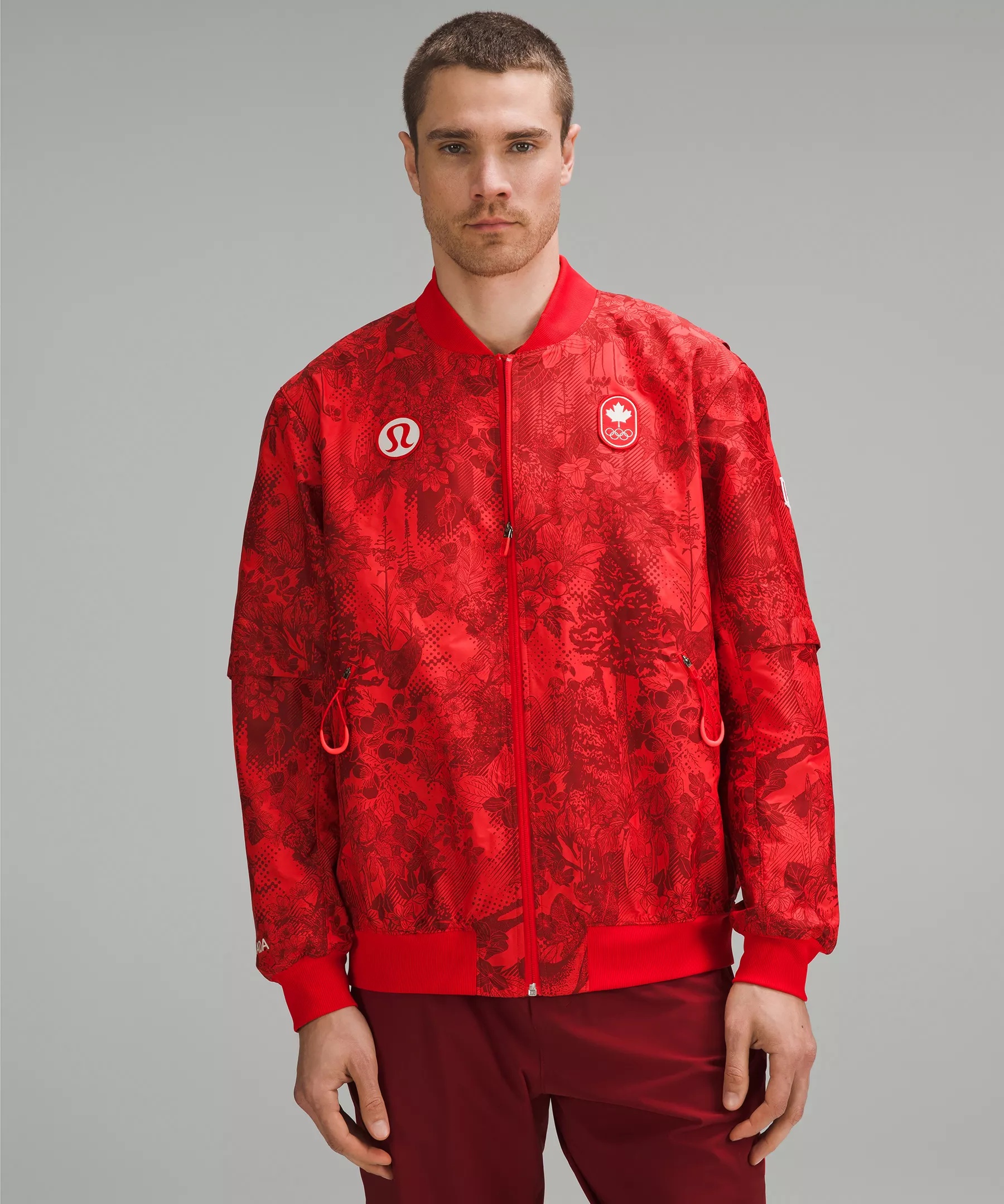 Team Canada Men's Vented Jacquard Bomber Jacket *COC Logo - 1