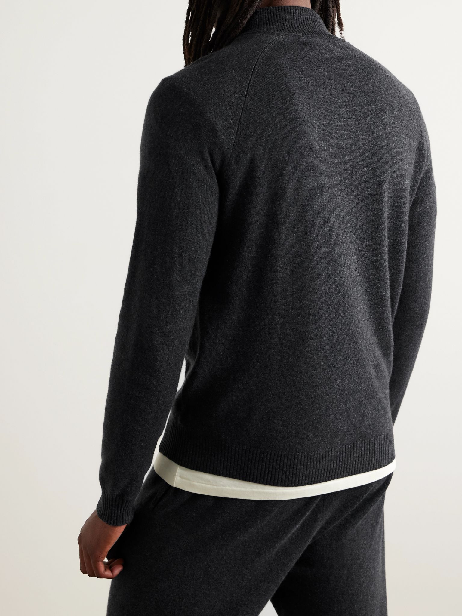 Finley Cashmere Half-Zip Sweater Black - 3