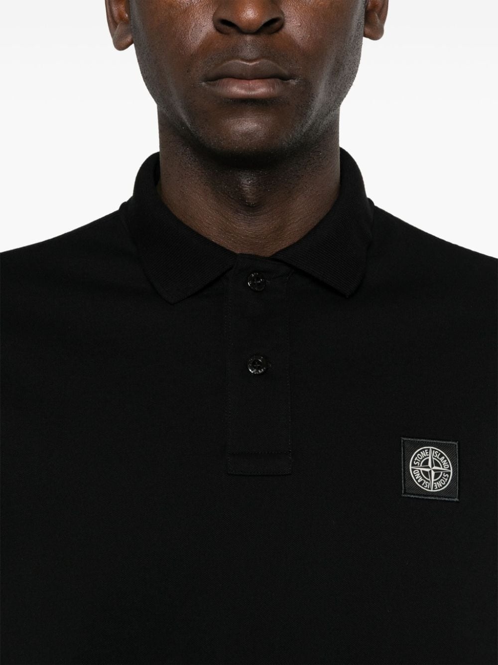 Compass-patch piqué polo shirt - 5