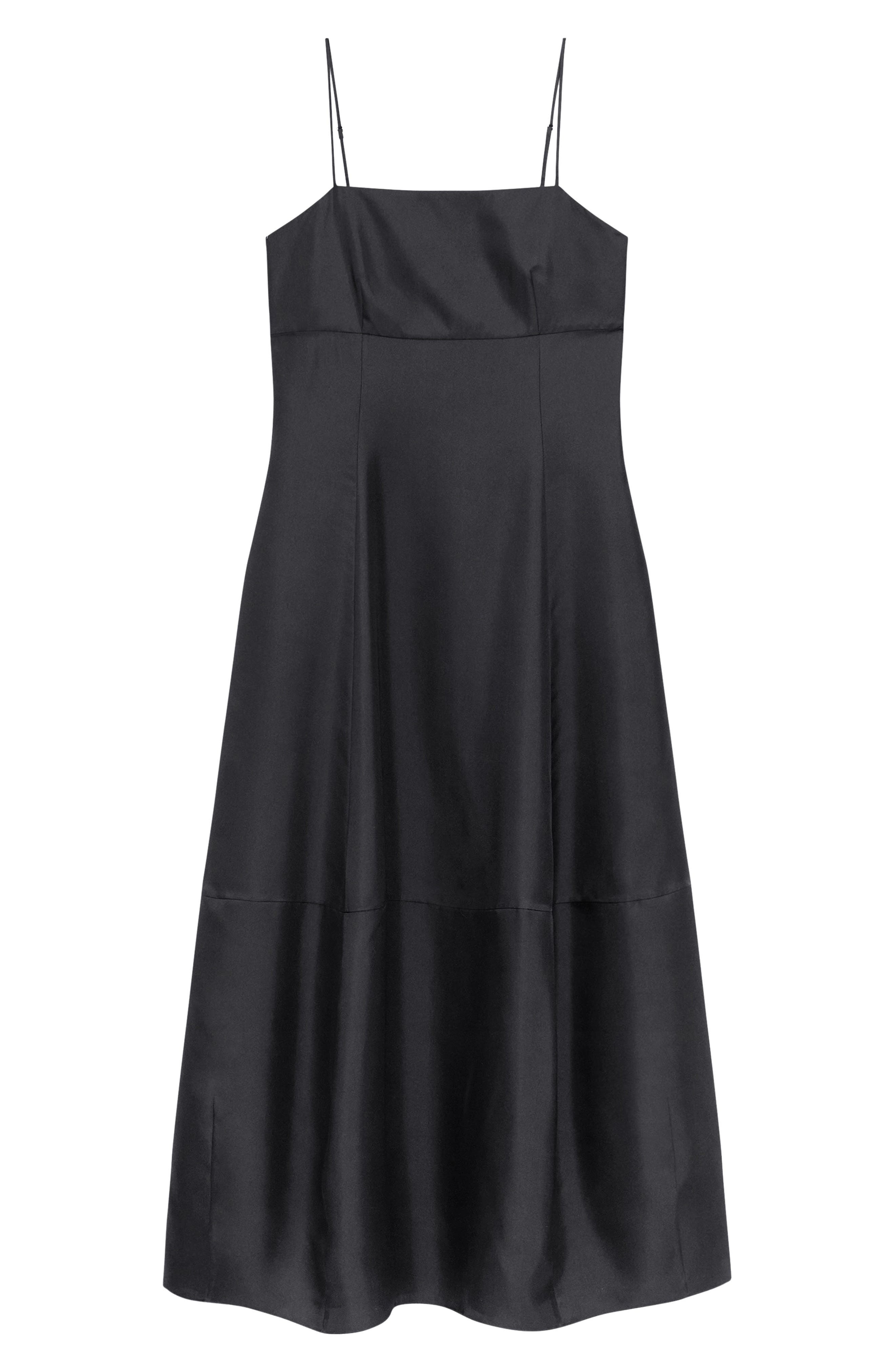 Theory Silk Twill A-Line Dress in Black at Nordstrom - 3