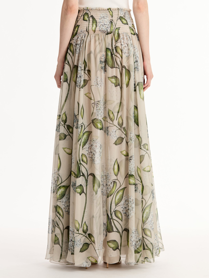 PORCELAIN FLOWER CHIFFON MAXI SKIRT 6