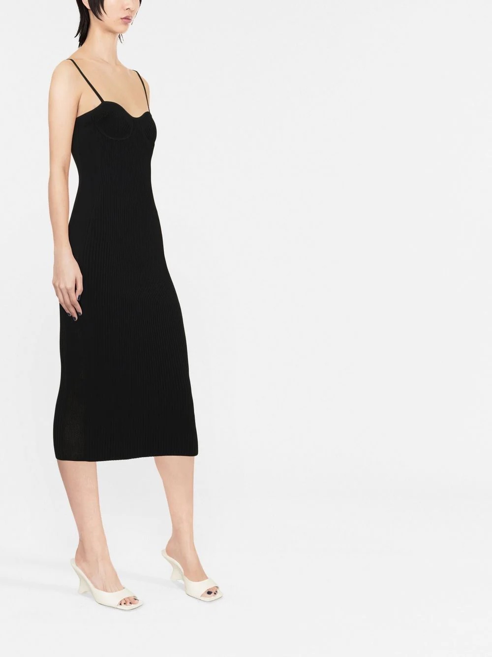 sweetheart-neck midi dress - 3