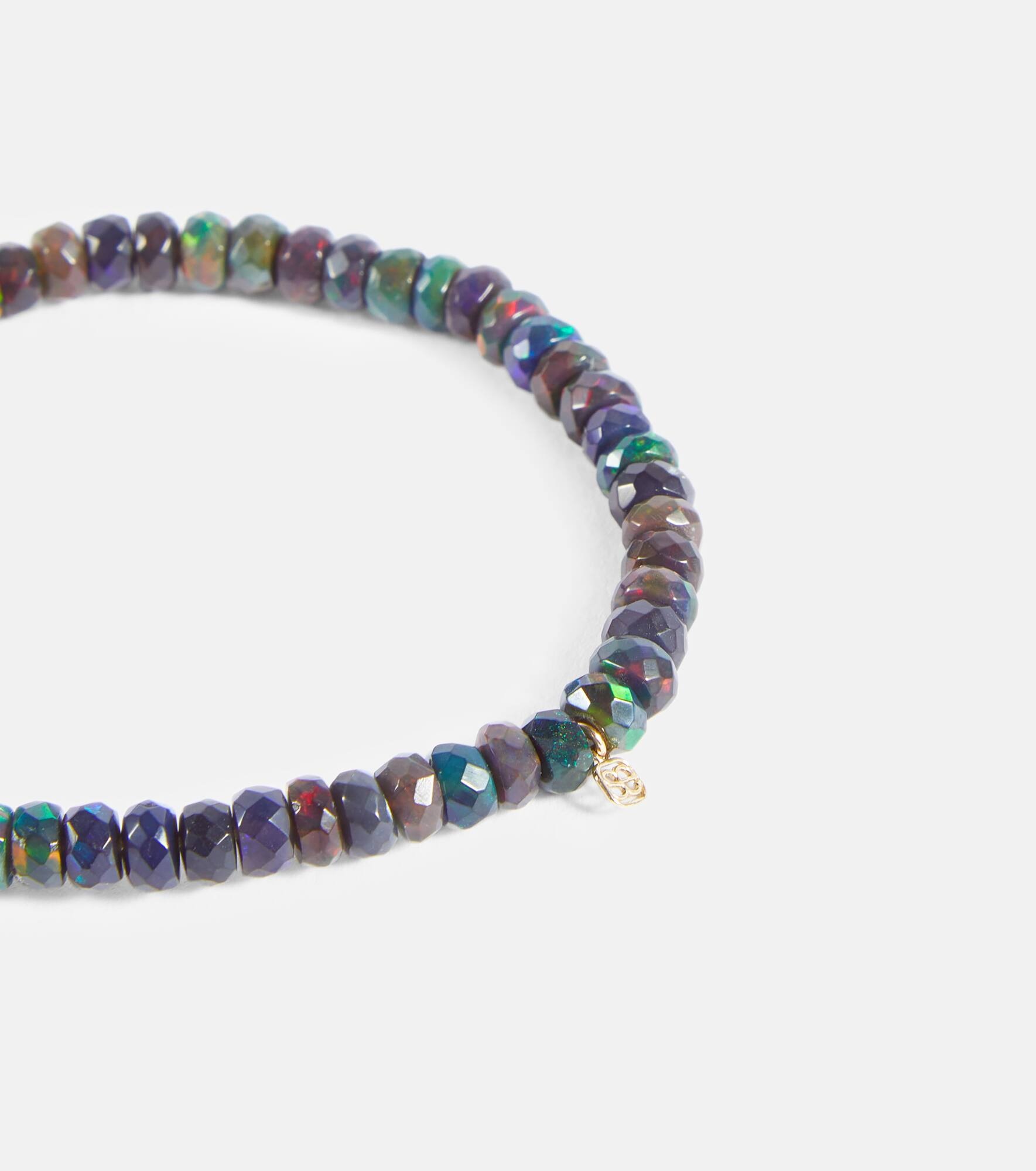 Heart 14kt gold charm bracelet with diamonds and opals - 4