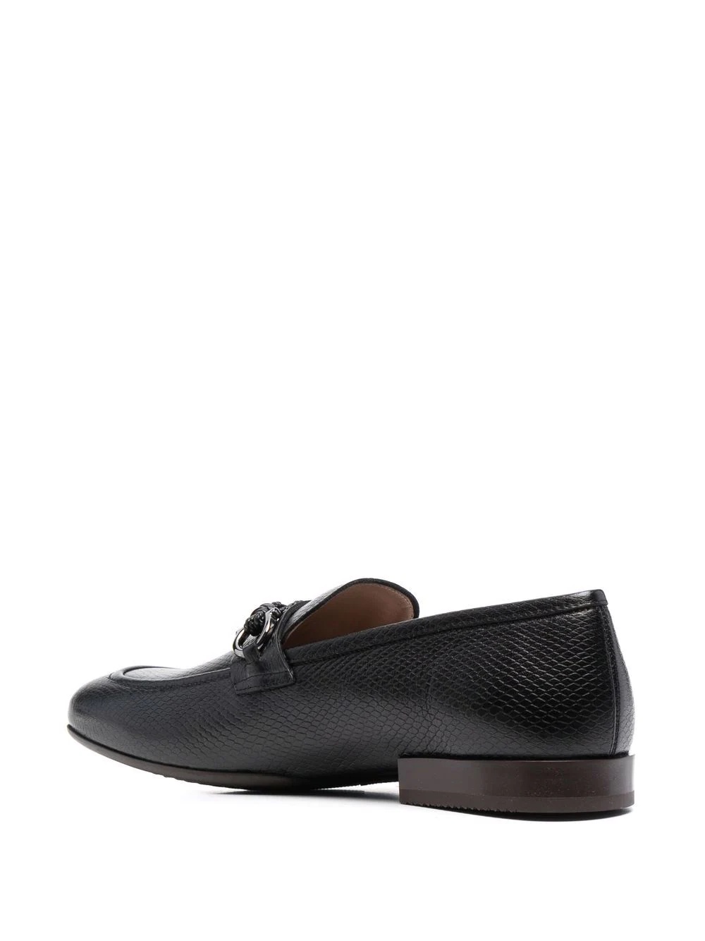 Gancini buckle lizard-effect loafers - 3