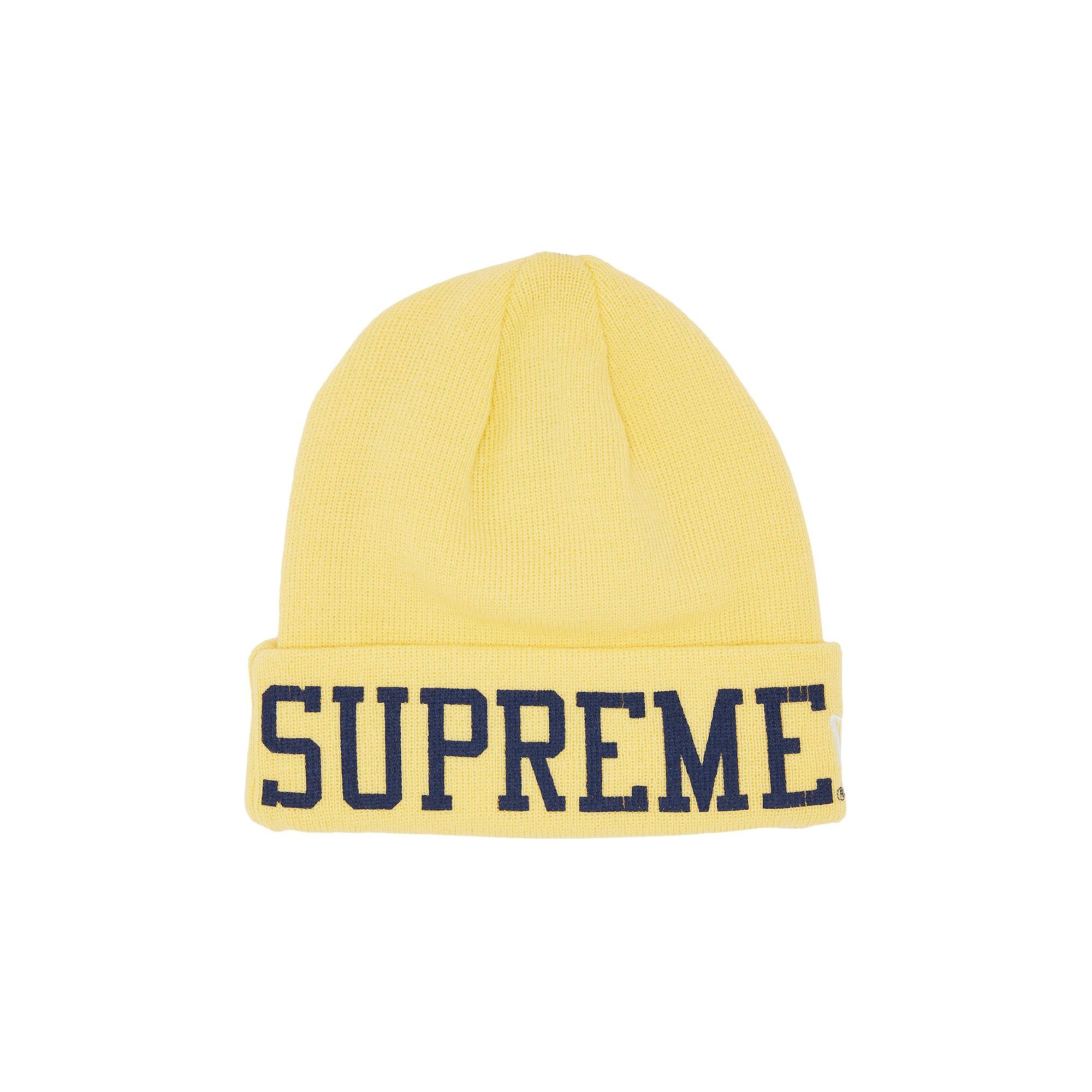 Supreme x New Era Varsity Beanie 'Light Yellow'