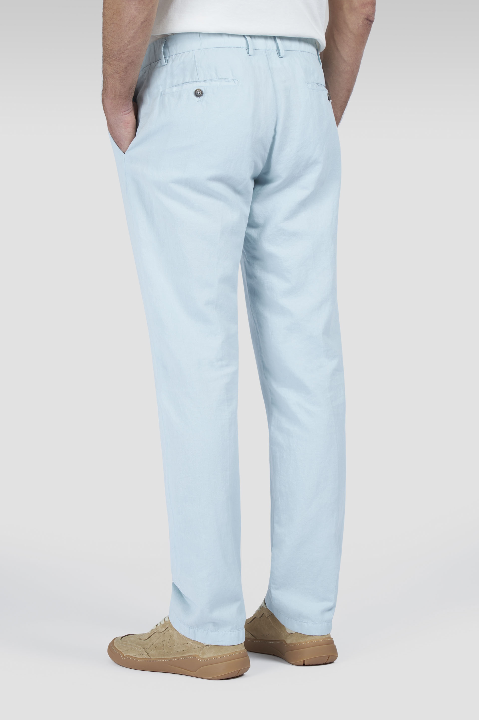 CHINO PANTS IN LINEN AND COTTON - 3