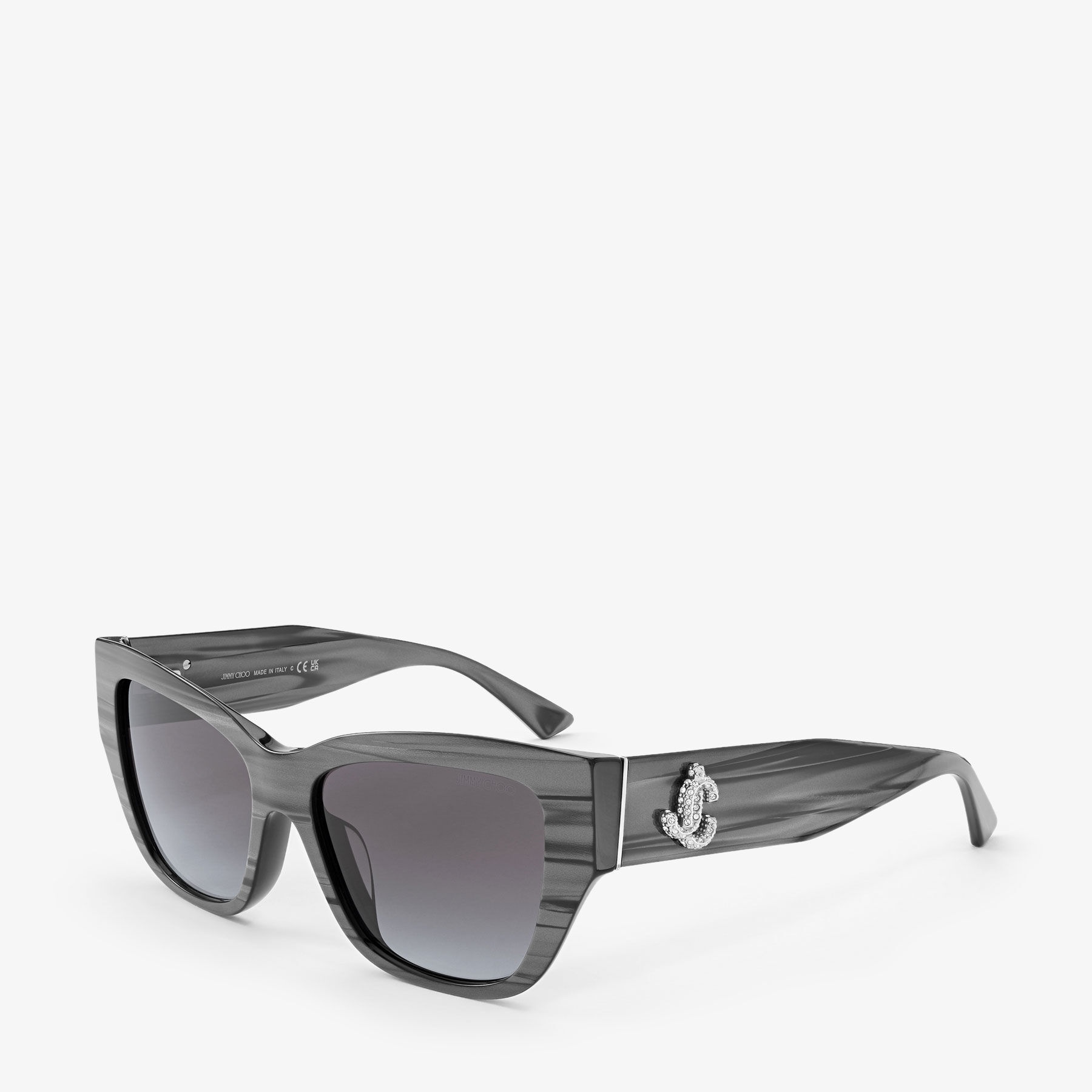 Kadan 
Striped Black Pillow Frame Sunglasses - 2