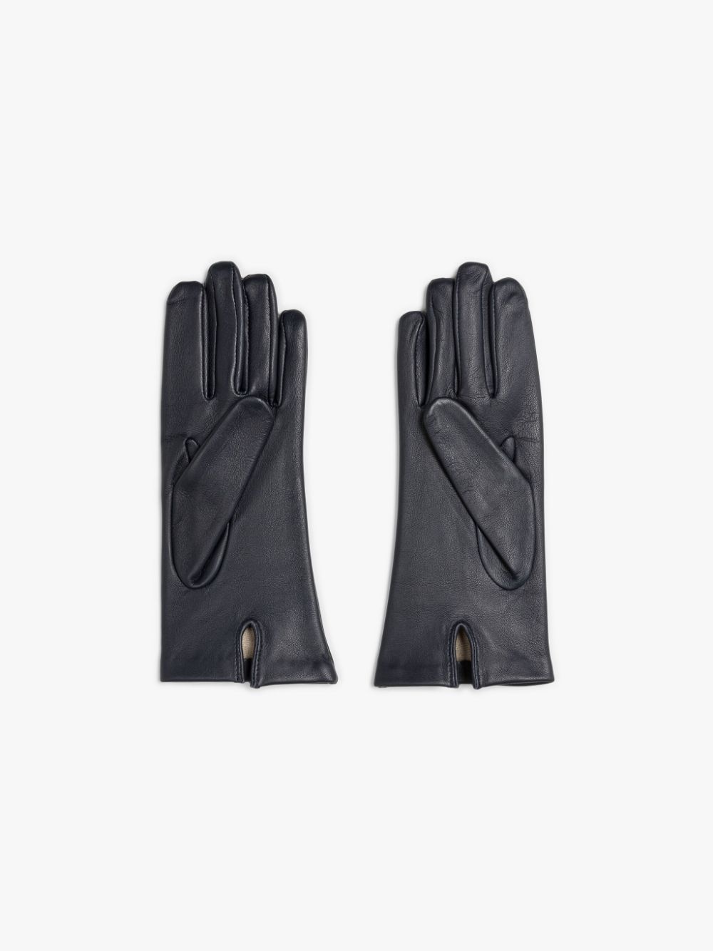 NAVY LEATHER GLOVES - 3