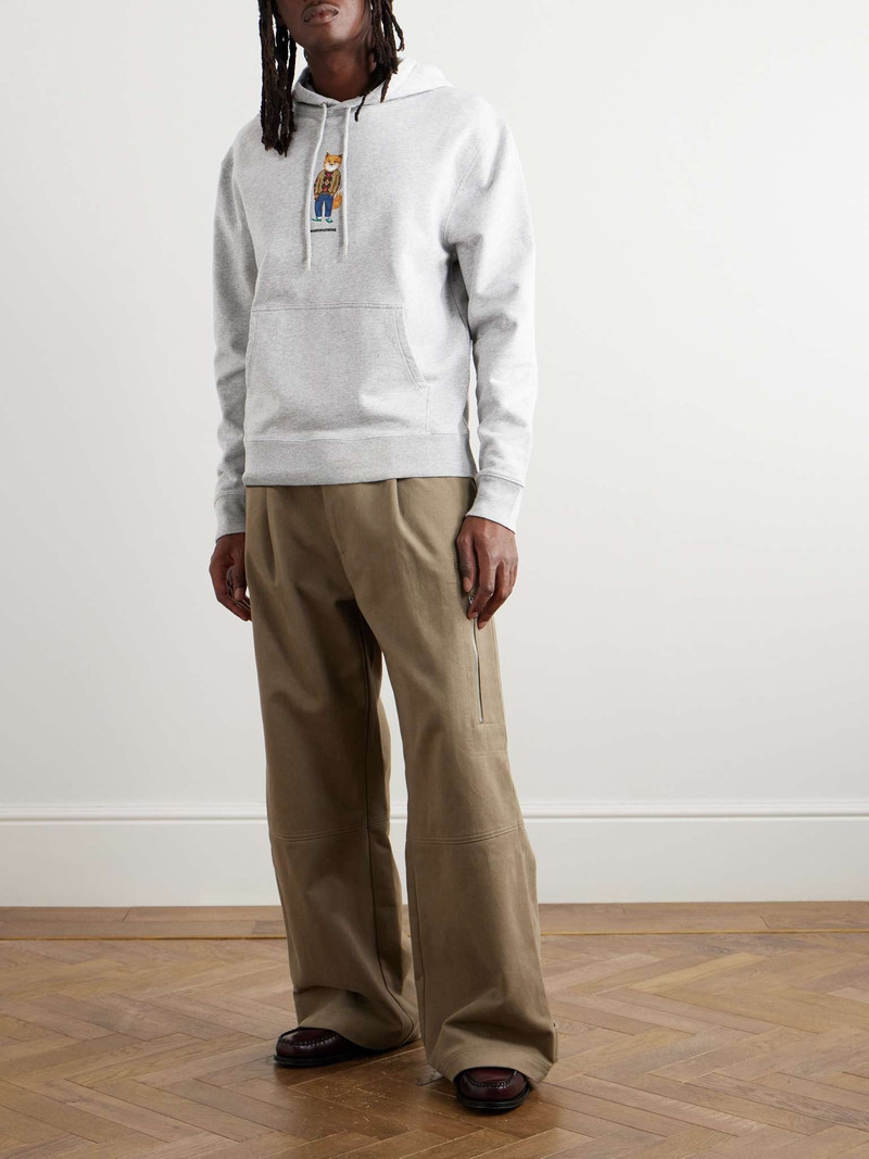 Maison Kitsuné Logo-Appliquéd Printed Cotton-Jersey Hoodie outlook