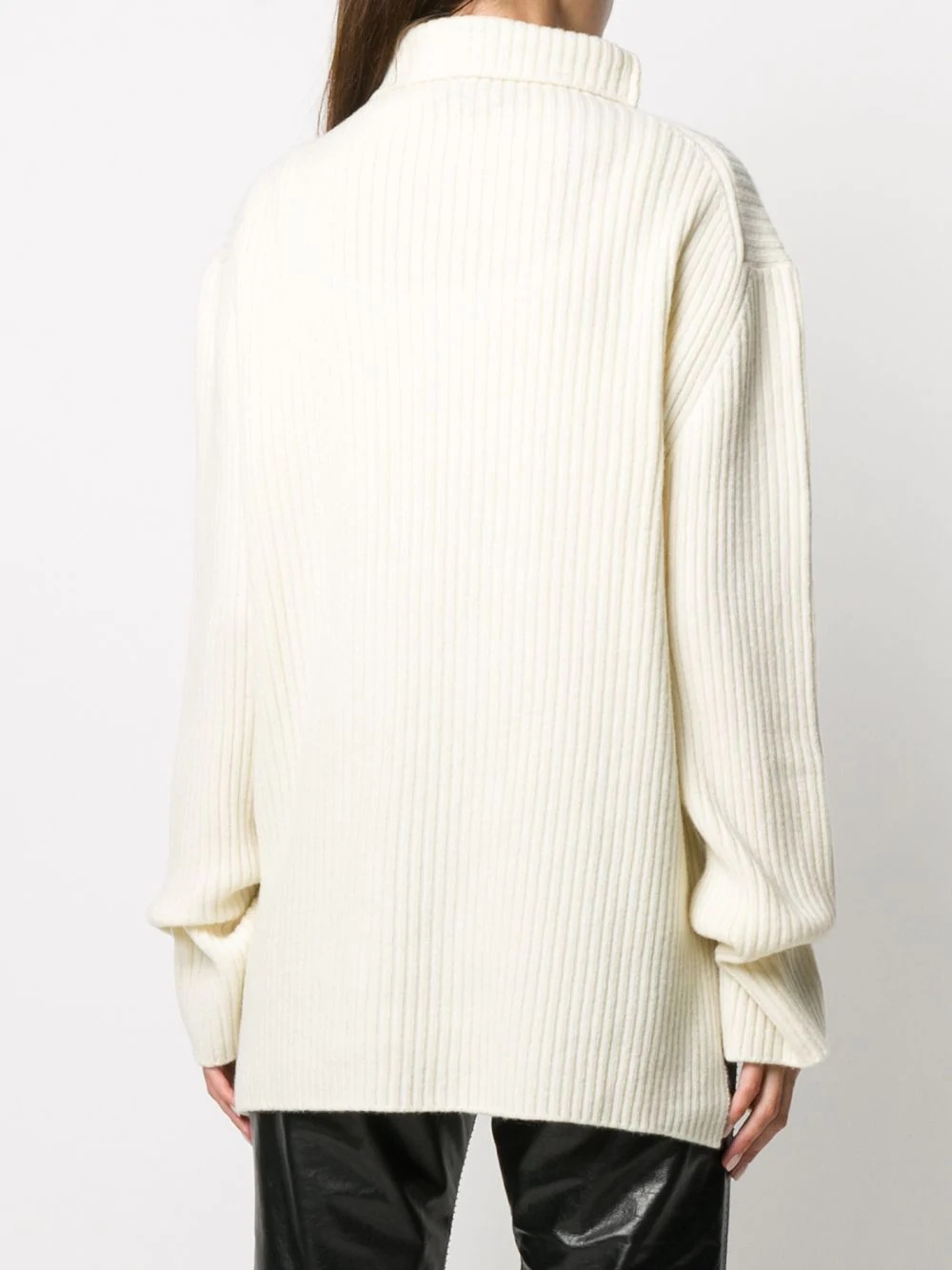 ribbed-knit virgin wool jumper - 4