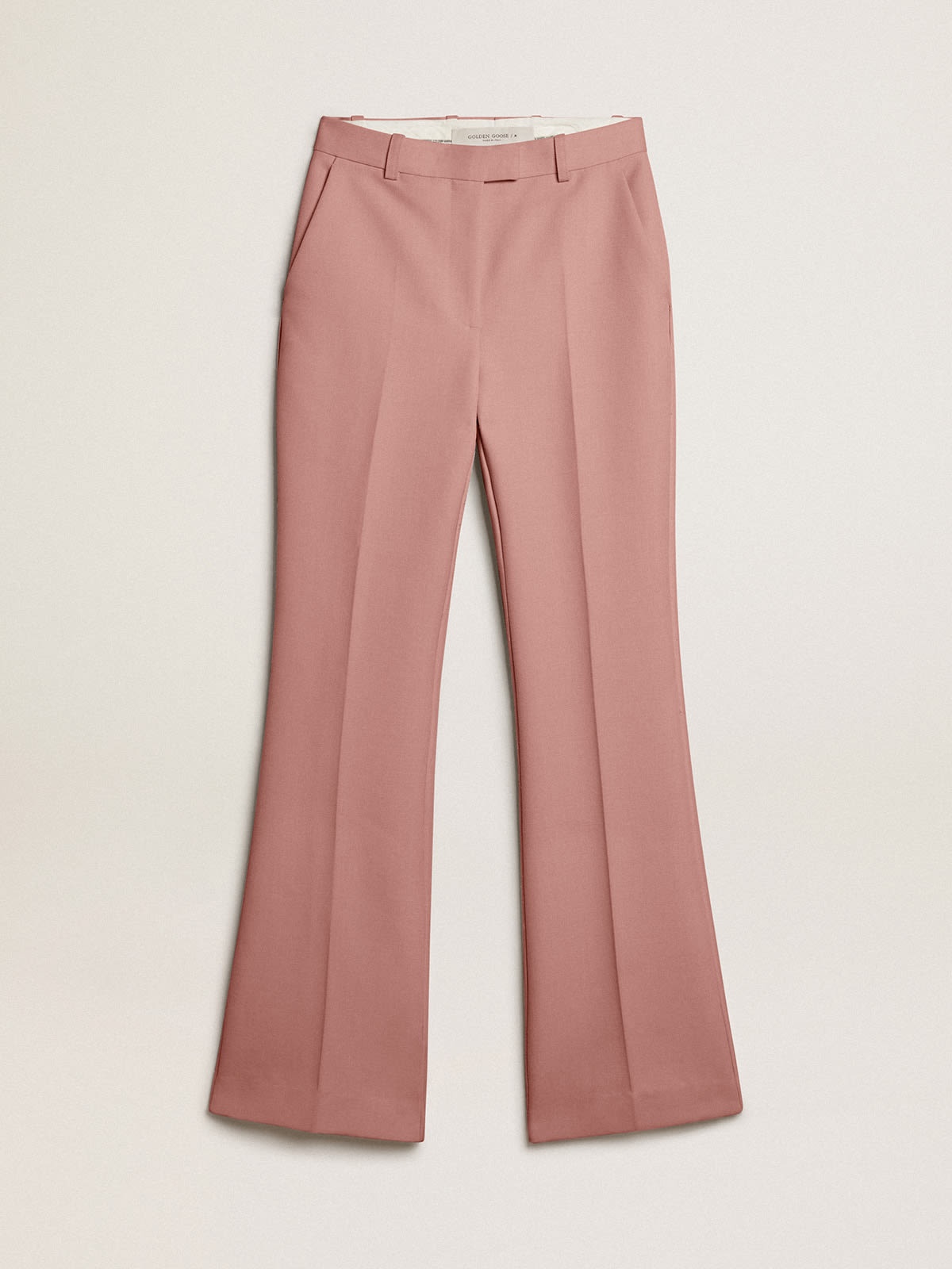 Women's wool gabardine pants in sand