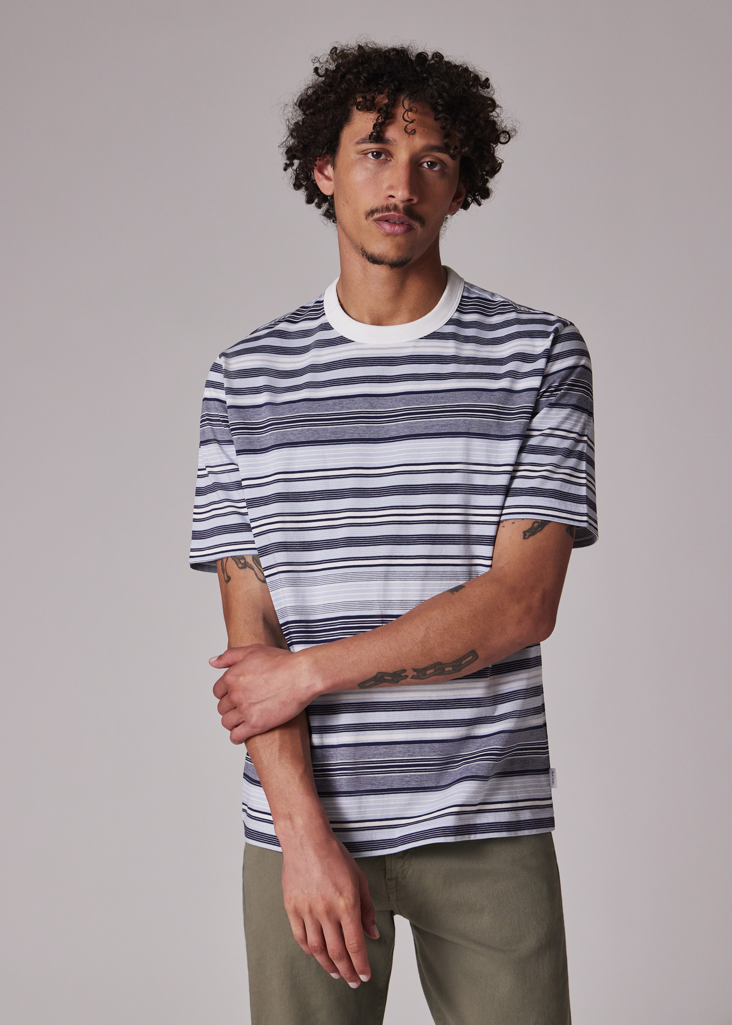 Navy And White Stripe Organic-Cotton T-Shirt - 3