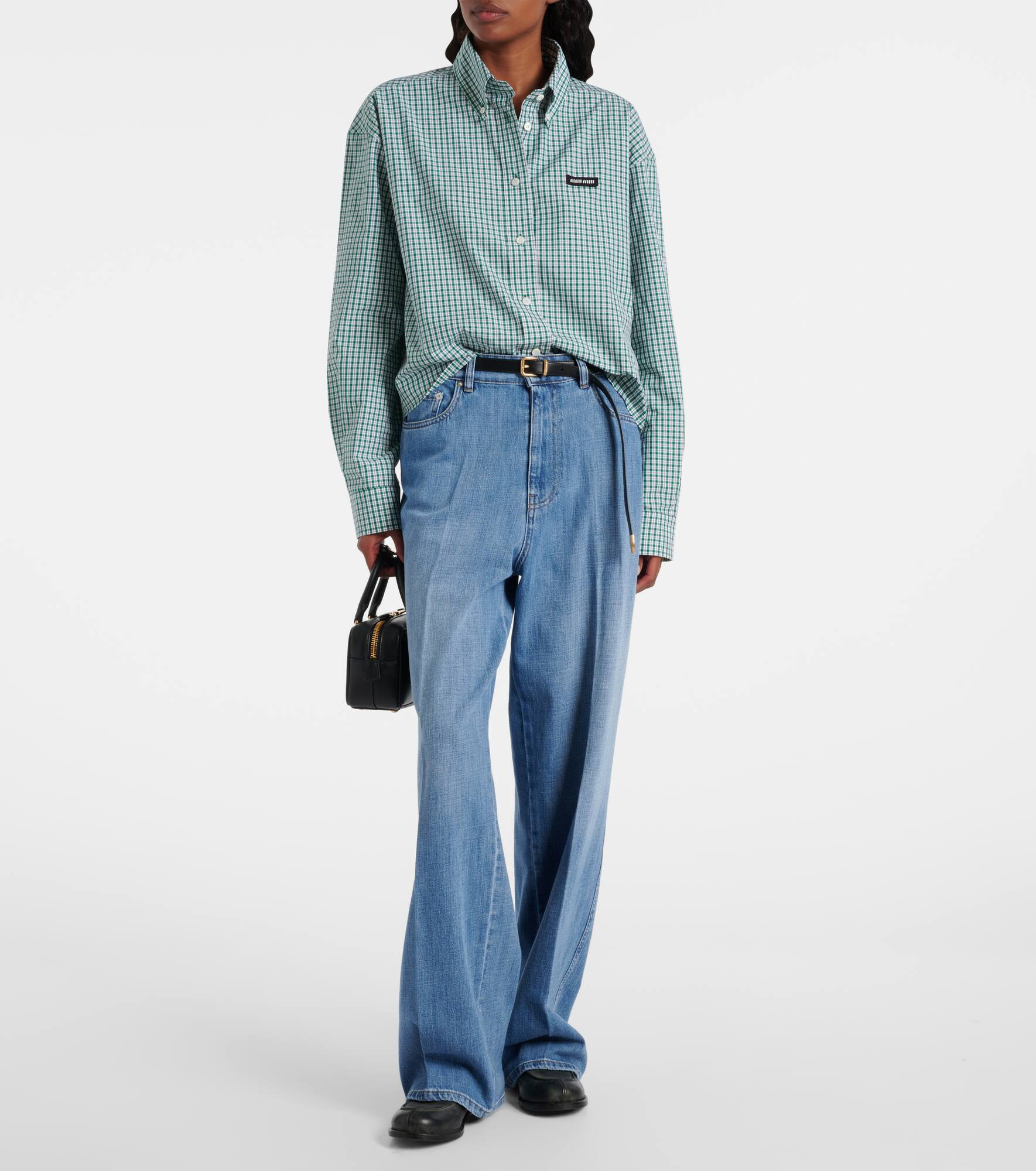 Logo mid-rise wide-leg jeans - 2