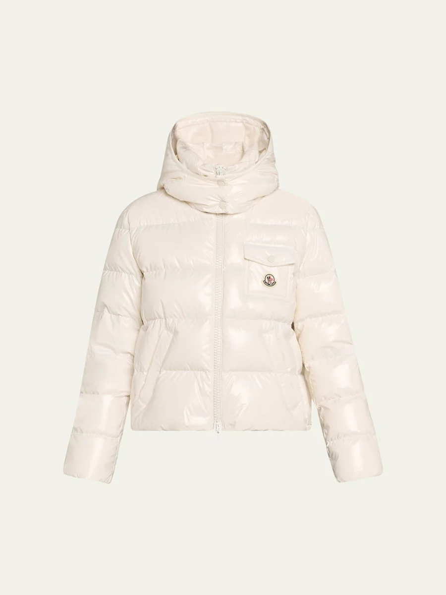 Andro Shiny Down Jacket with Removable Hood - 1