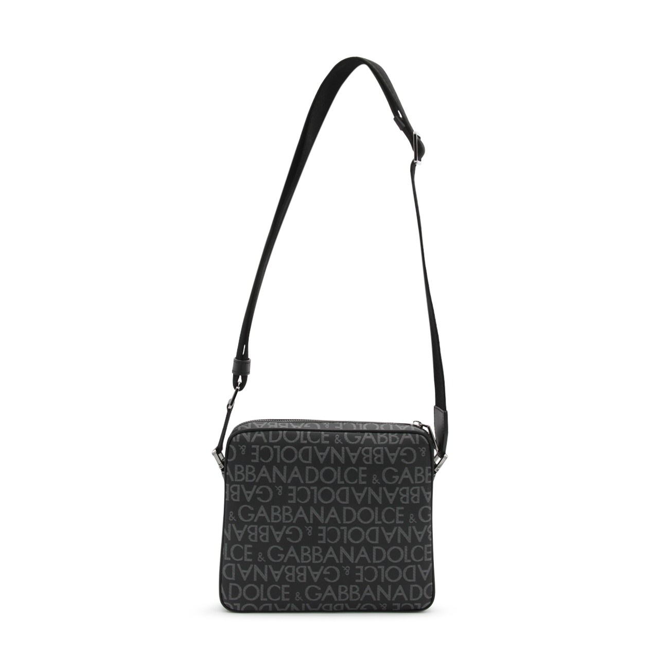 black and grey leather messenger bag - 3