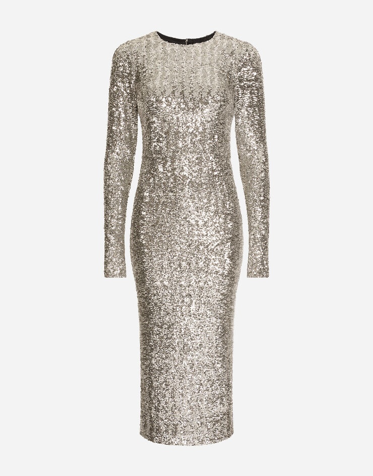 Sequined calf-length dress - 3