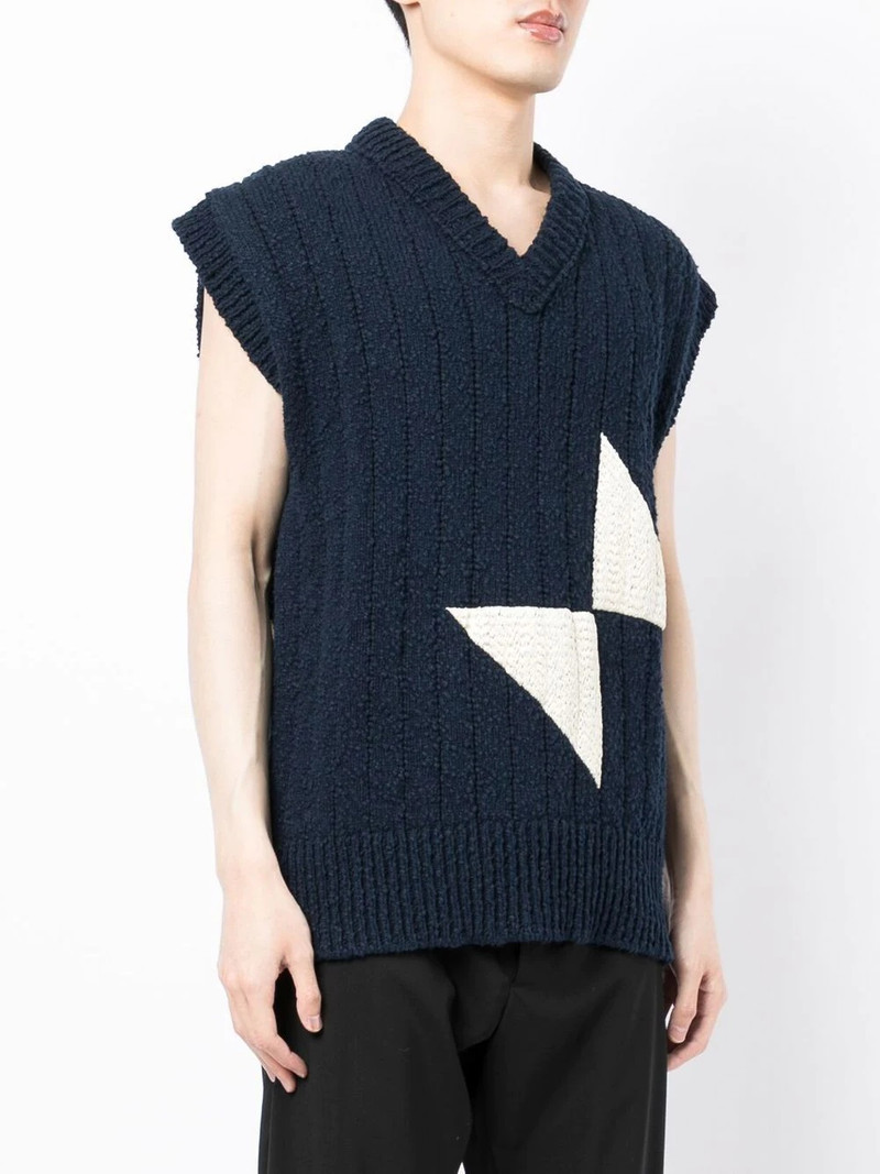 panelled knitted vest 3