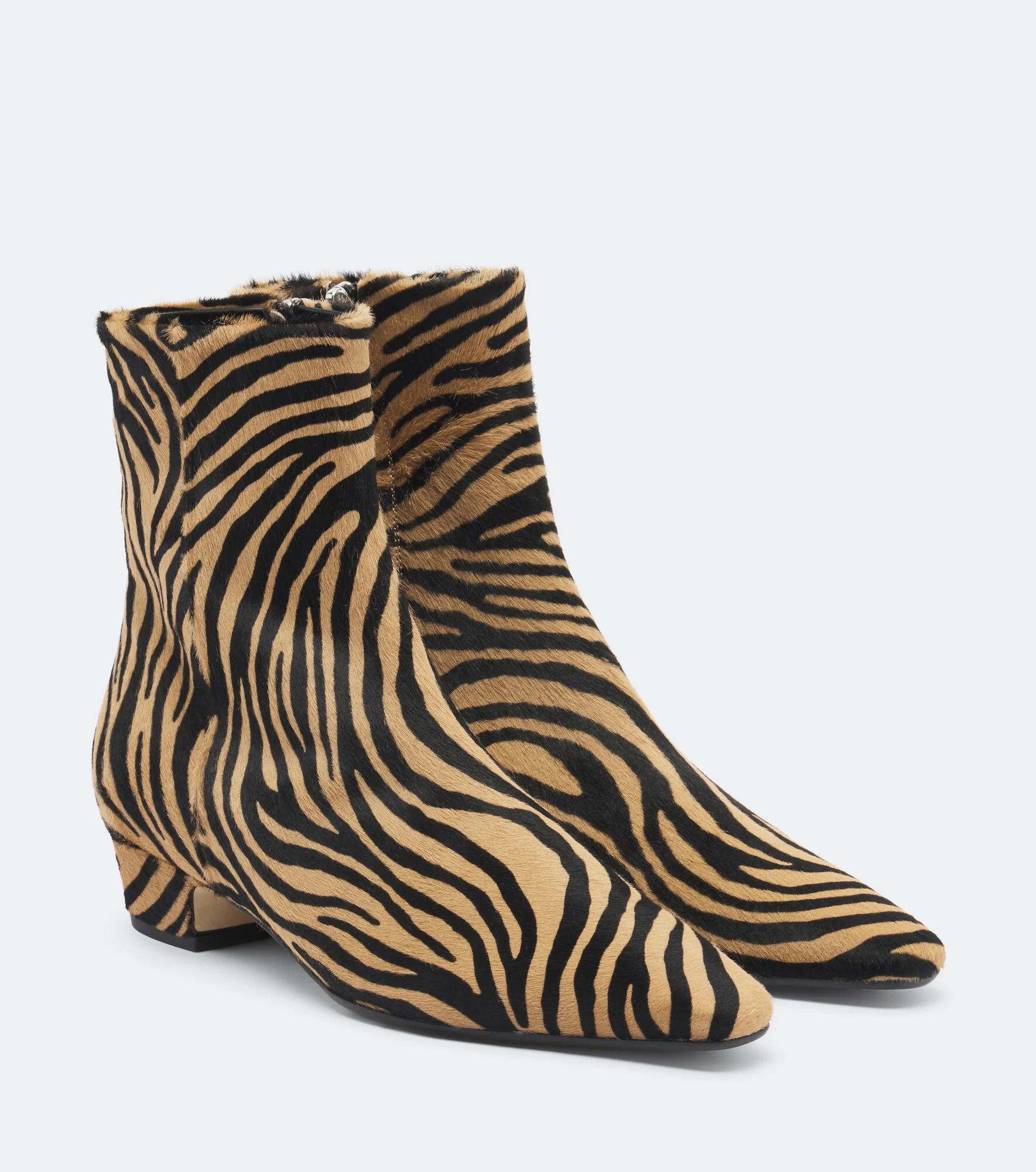 Lila zebra-print calf hair ankle boots - 1