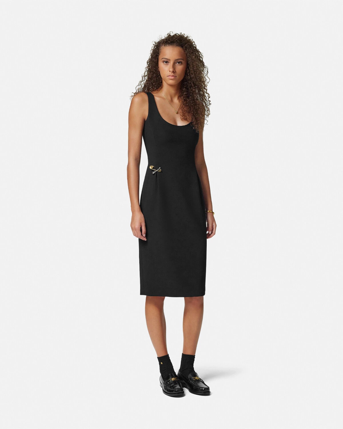 Safety Pin Cady Scoop Midi Dress - 4