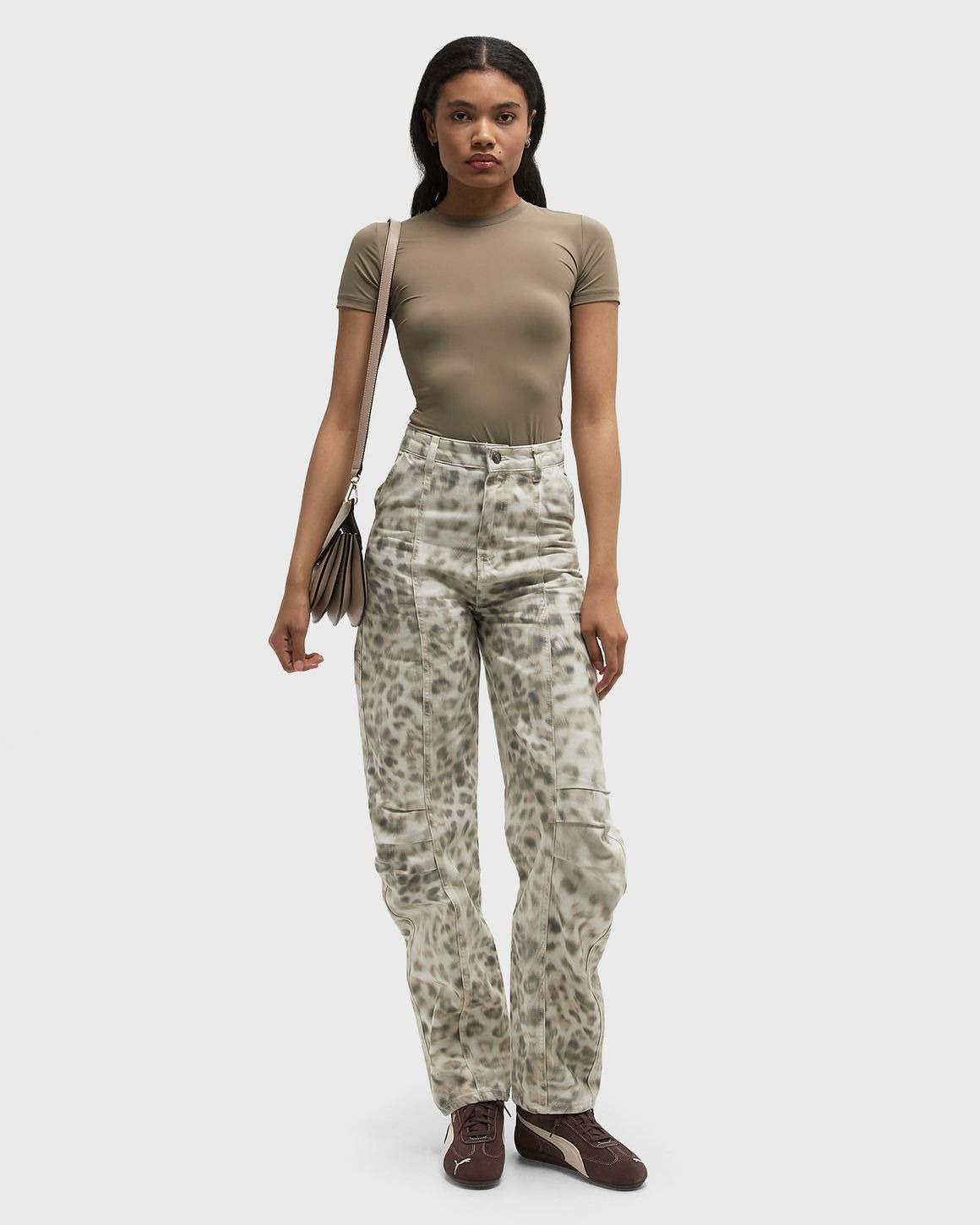 Printed Denim Cargo Pants - 2