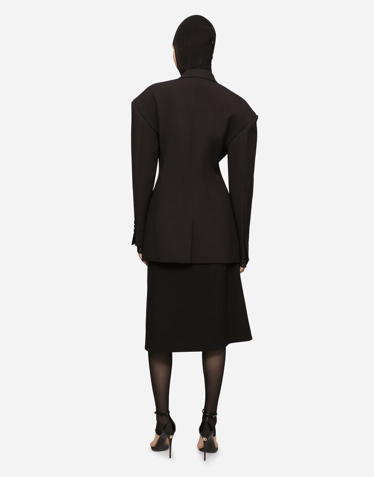 Double-breasted technical crepe jacket - 3