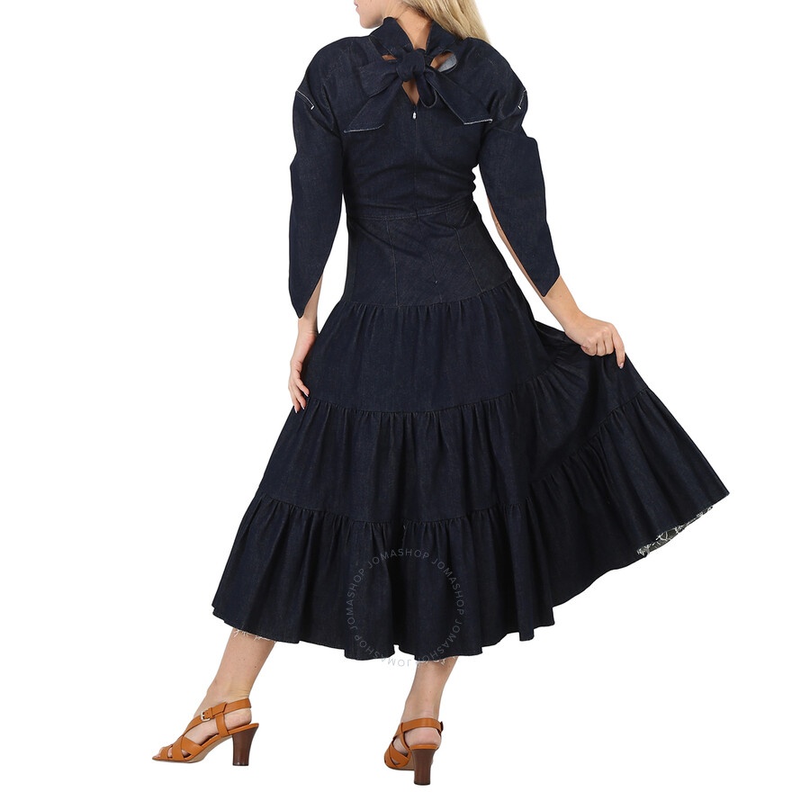 Chloe Ladies Denim Tiered Midi Dress - 1
