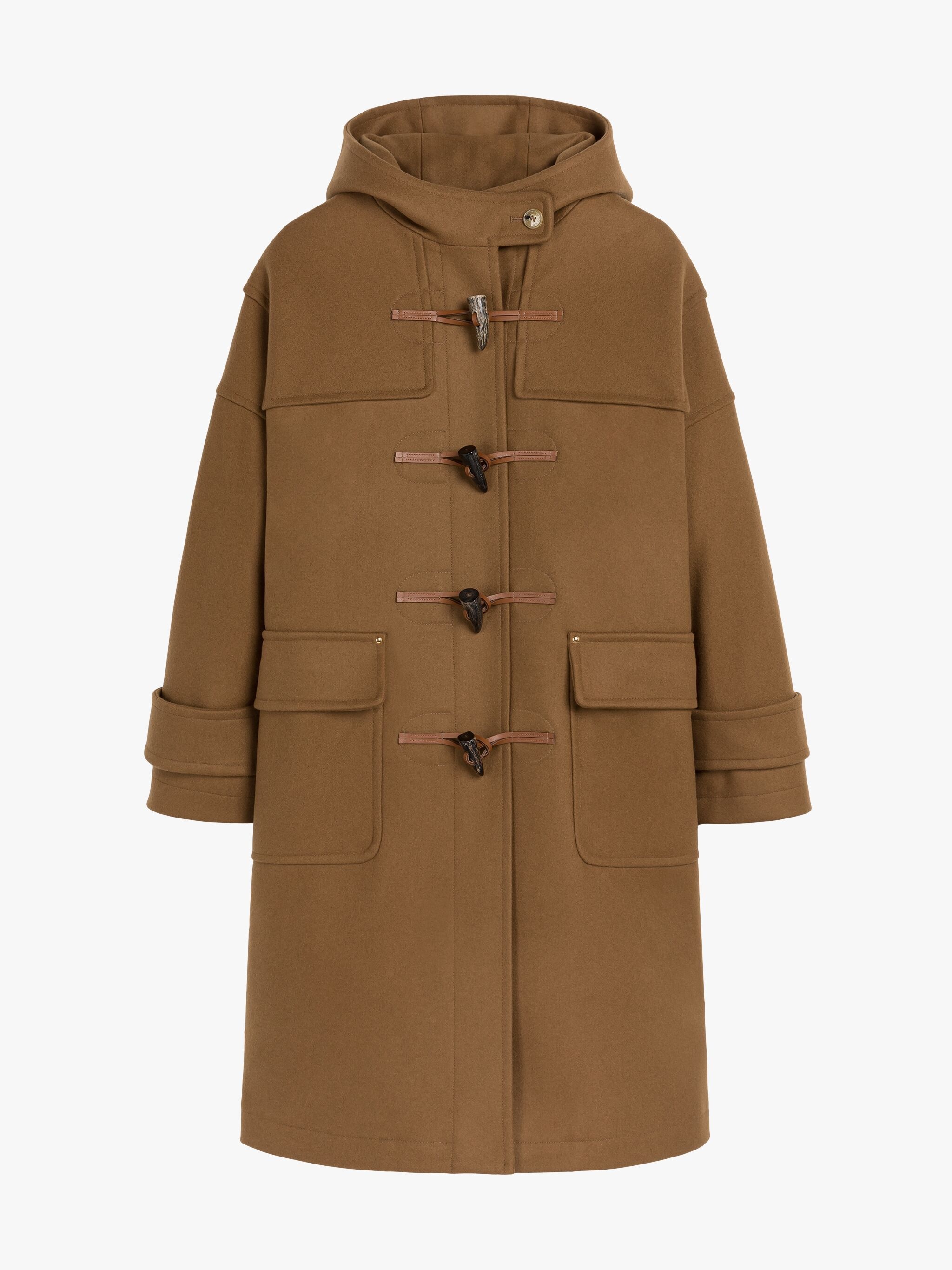 HUMBIE CAMEL BROWN WOOL DUFFLE COAT - 1