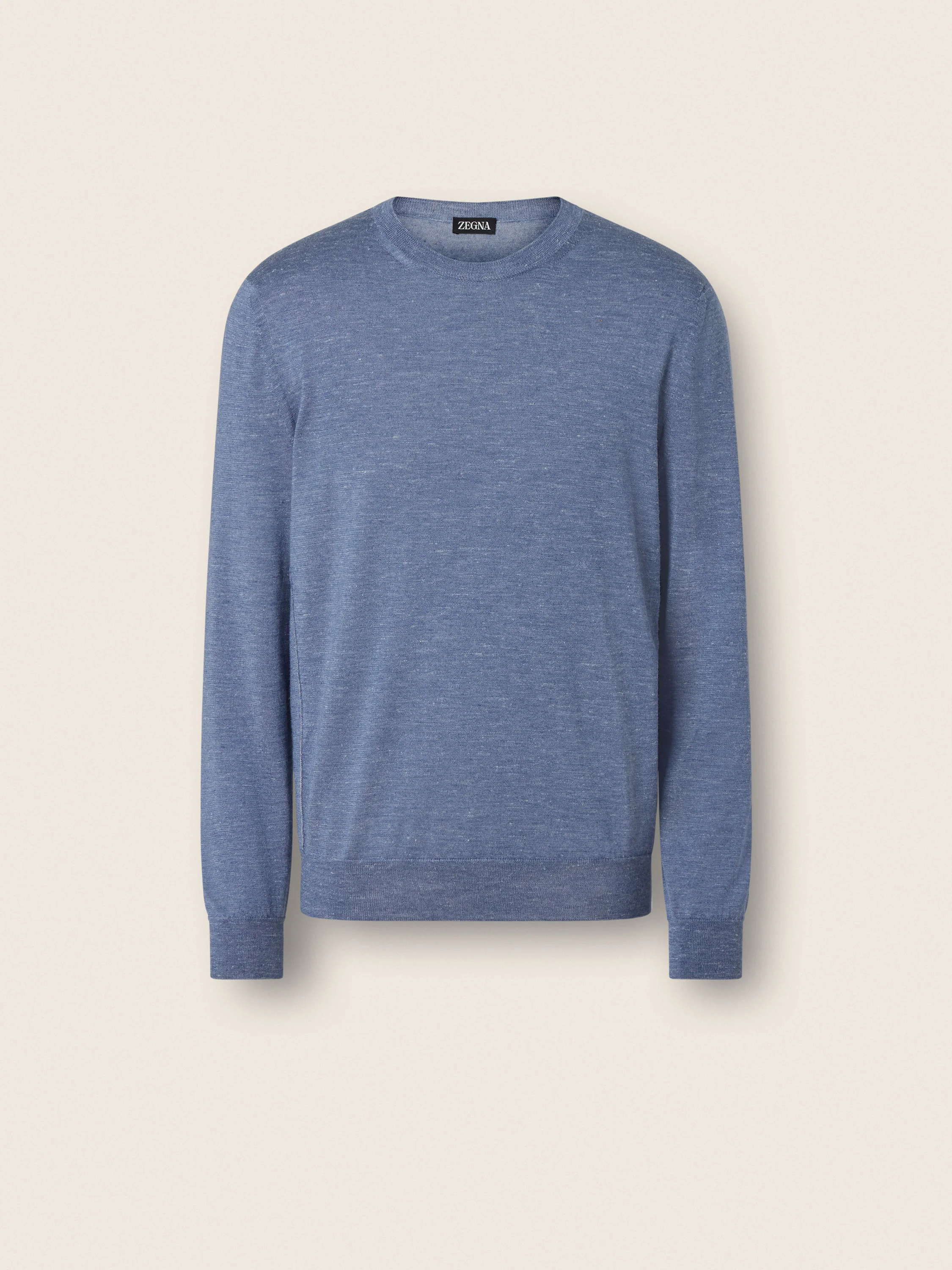 LILAC MÉLANGE SILK CASHMERE AND LINEN CREWNECK - 1