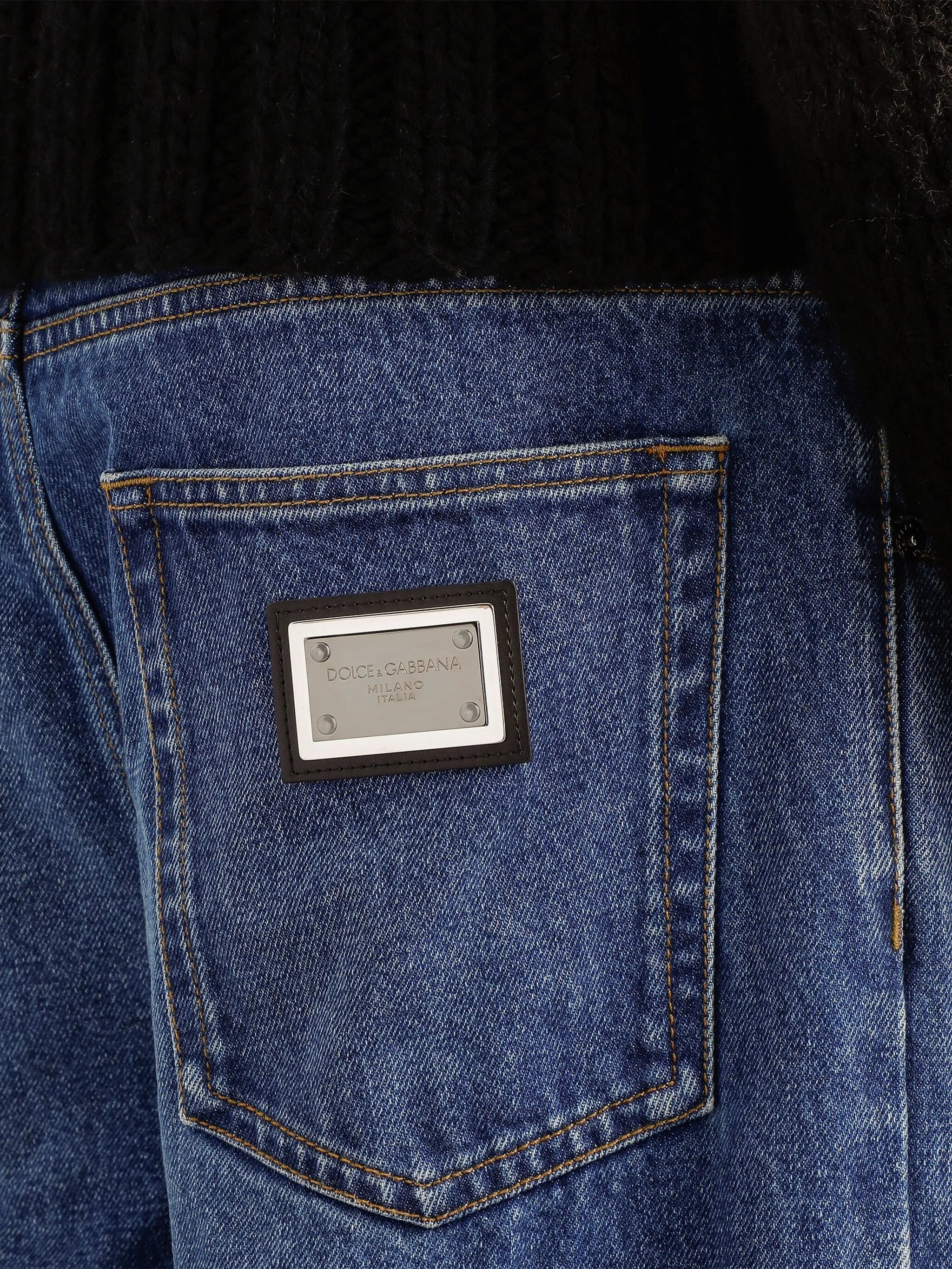 Dolce & Gabbana Logo-plaque Cotton Jeans - 5