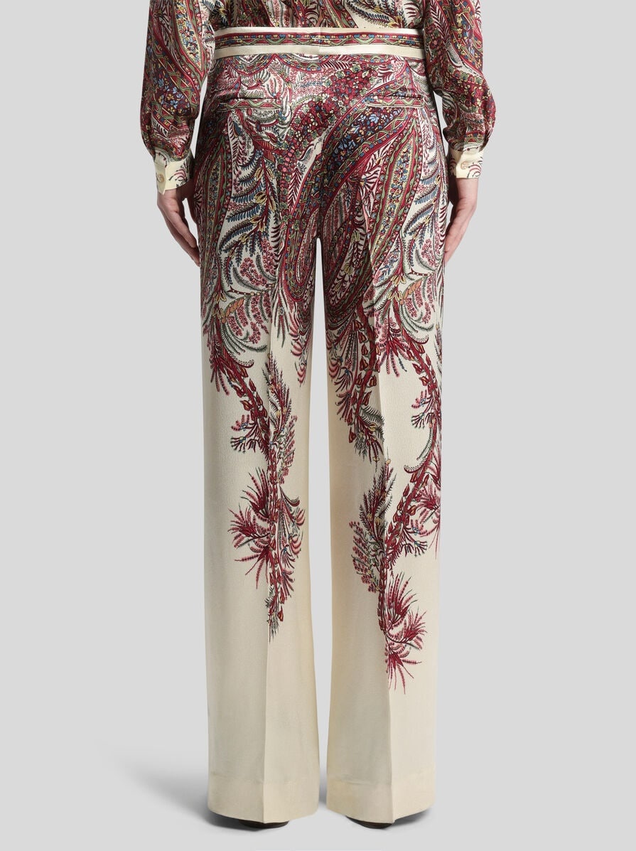 PRINTED SATIN PALAZZO TROUSERS - 5