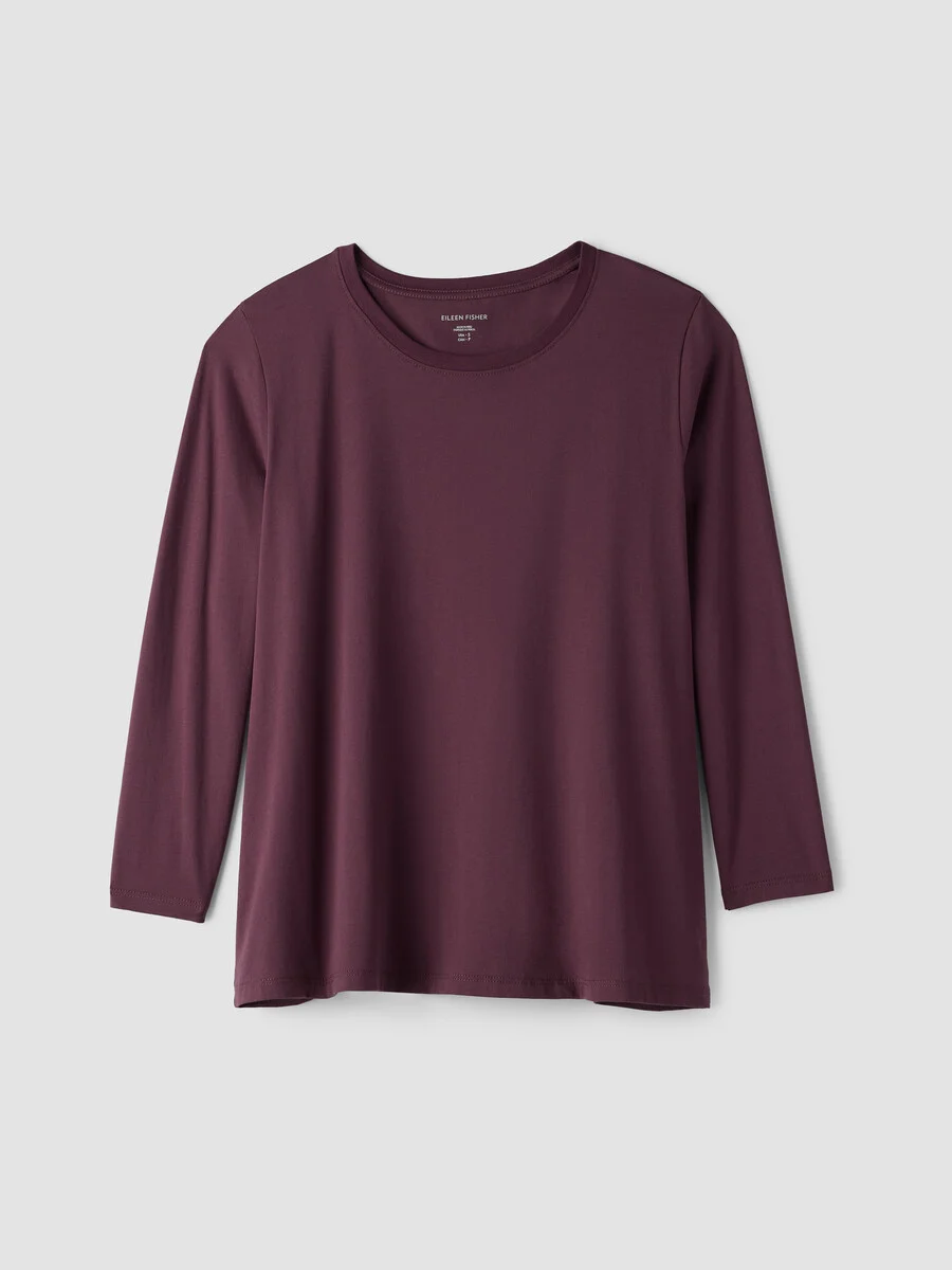 Organic Pima Cotton Jersey 3/4-Sleeve Tee - 1