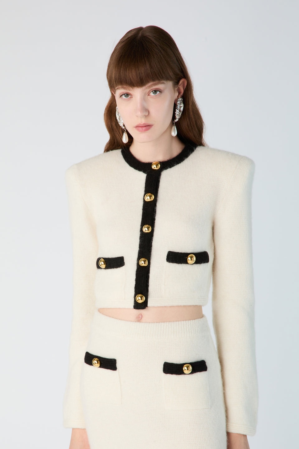 ALPACA KNITTED CROPPED CARDIGAN - 6