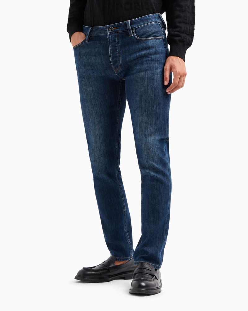 J75 Slim-fit, stone-washed denim jeans with fleece lining 2