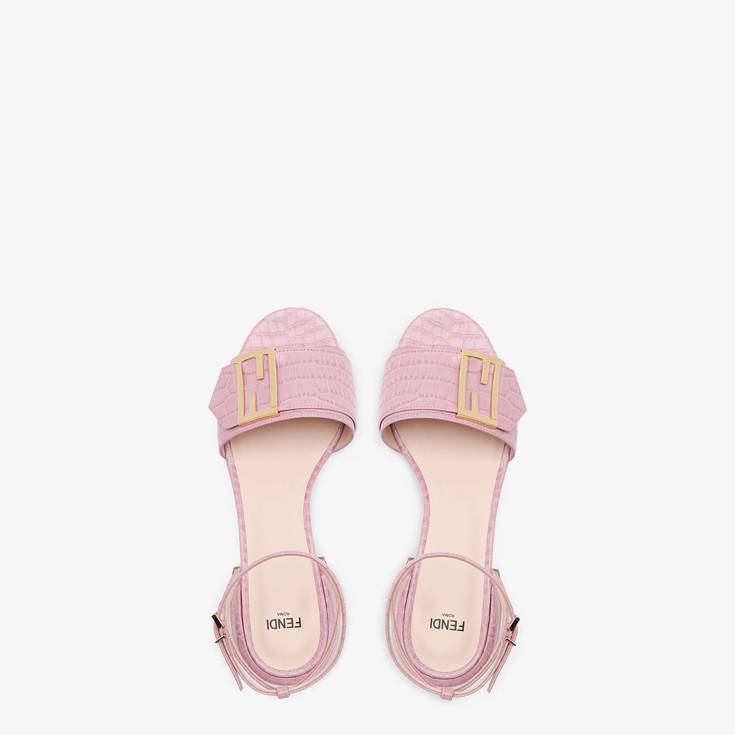 Pink leather Promenade Sandals - 4