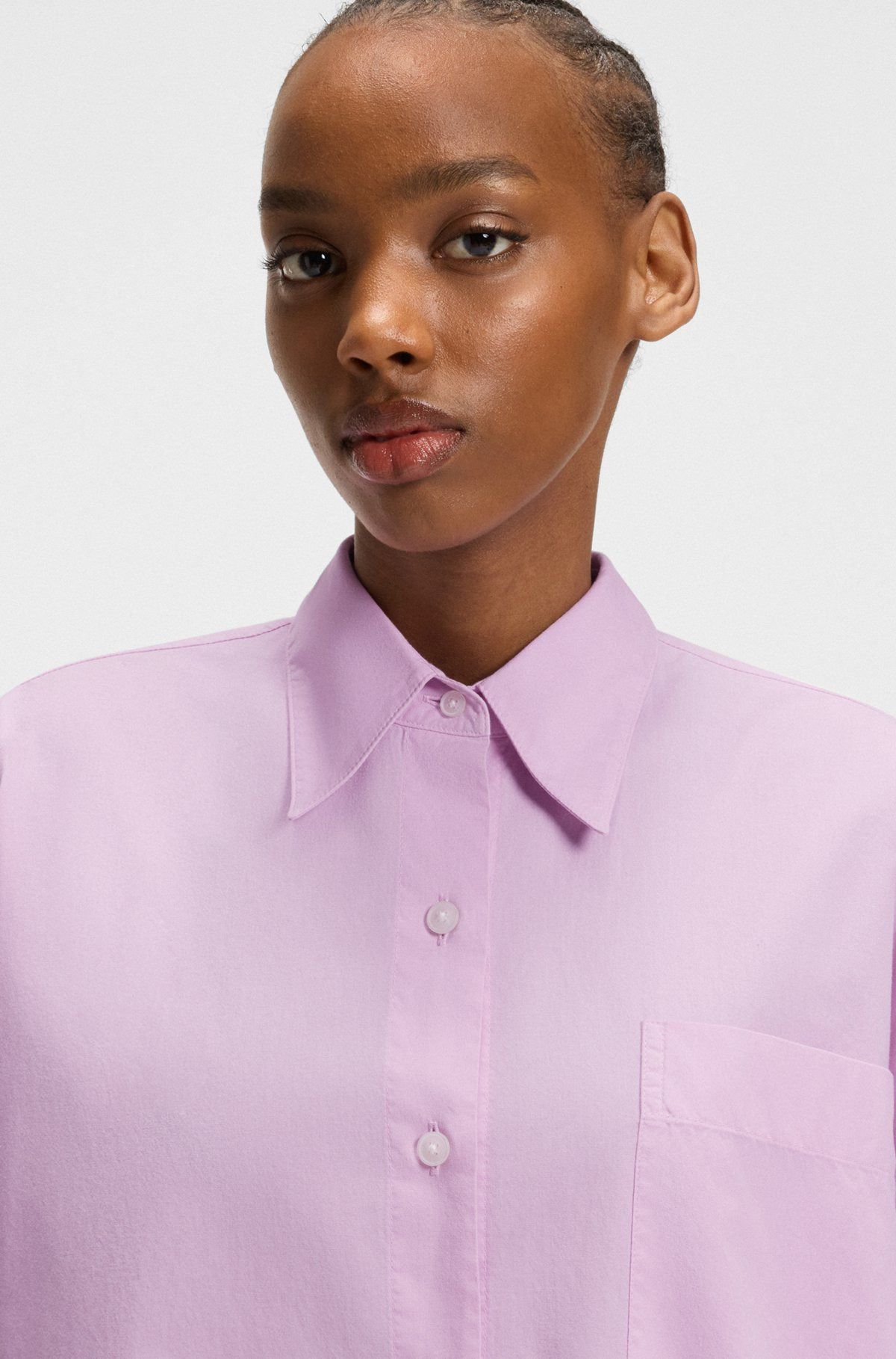 OVERSIZE-FIT BLOUSE IN COTTON POPLIN - 4