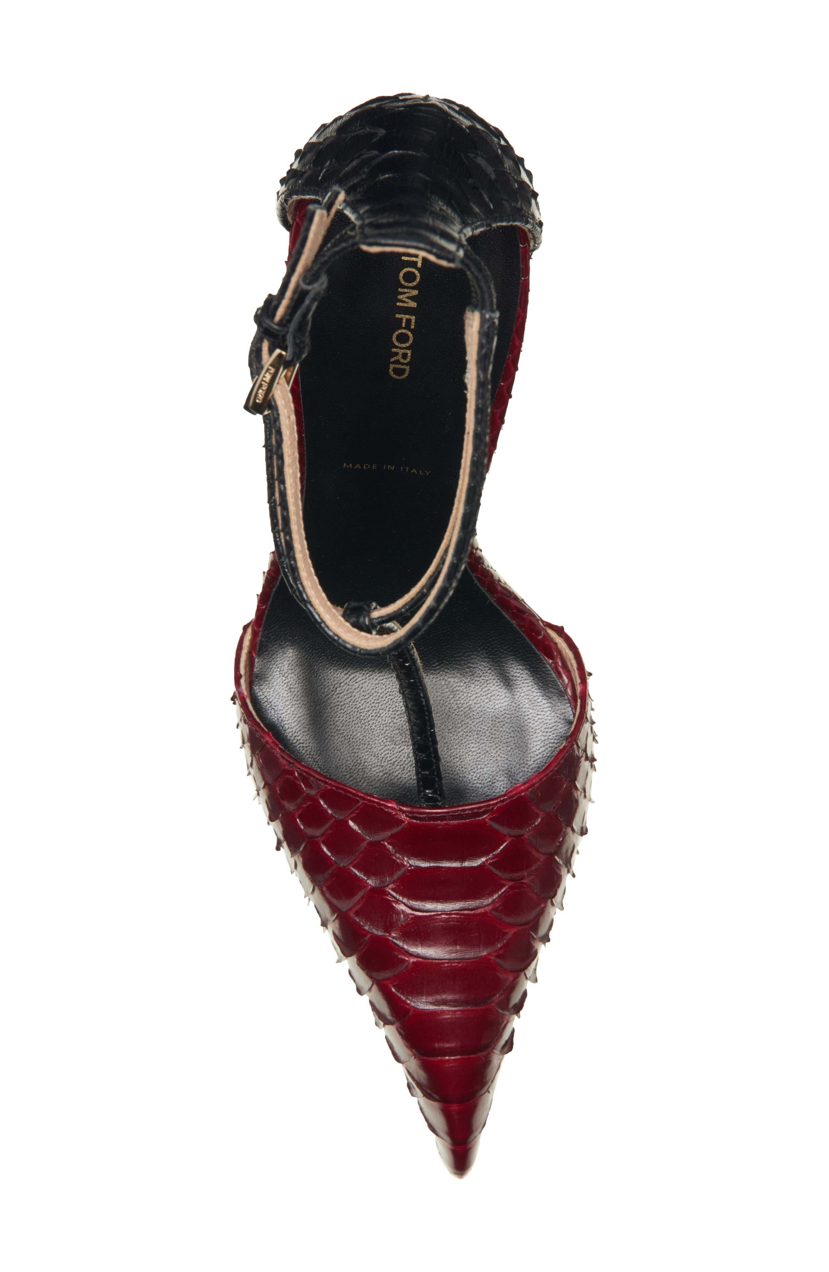 TOM FORD T-Strap Pump in Ruby Red/black at Nordstrom - 5