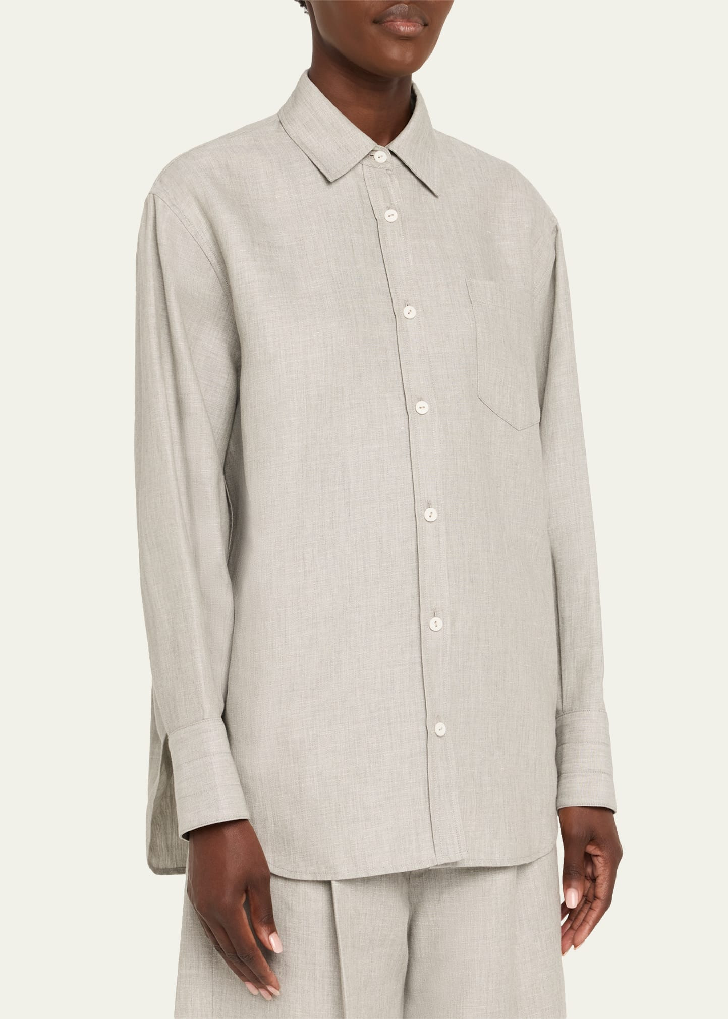 Chambray A-Line Tunic Shirt - 4
