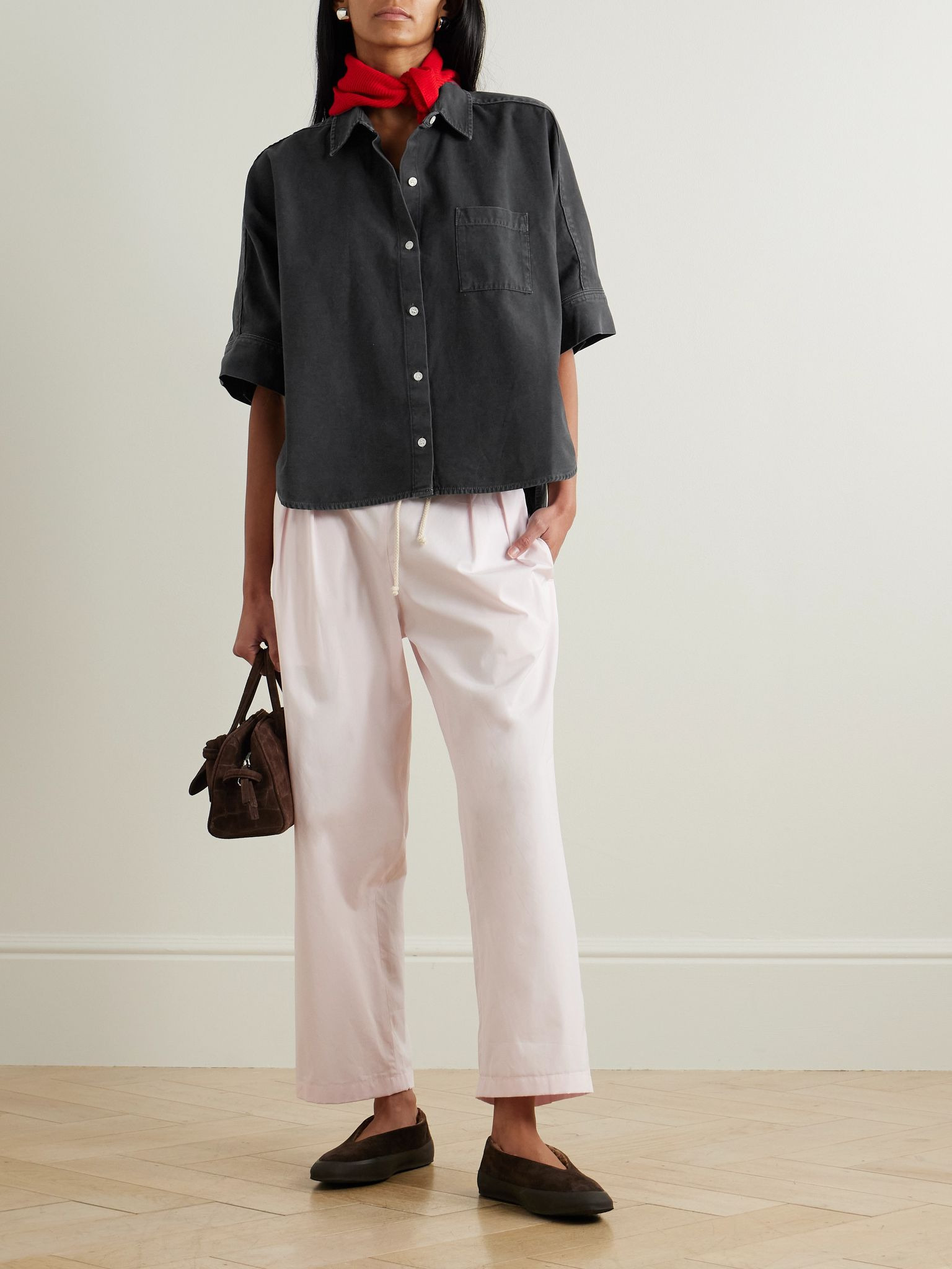 Claire Origami cotton shirt Black - 2